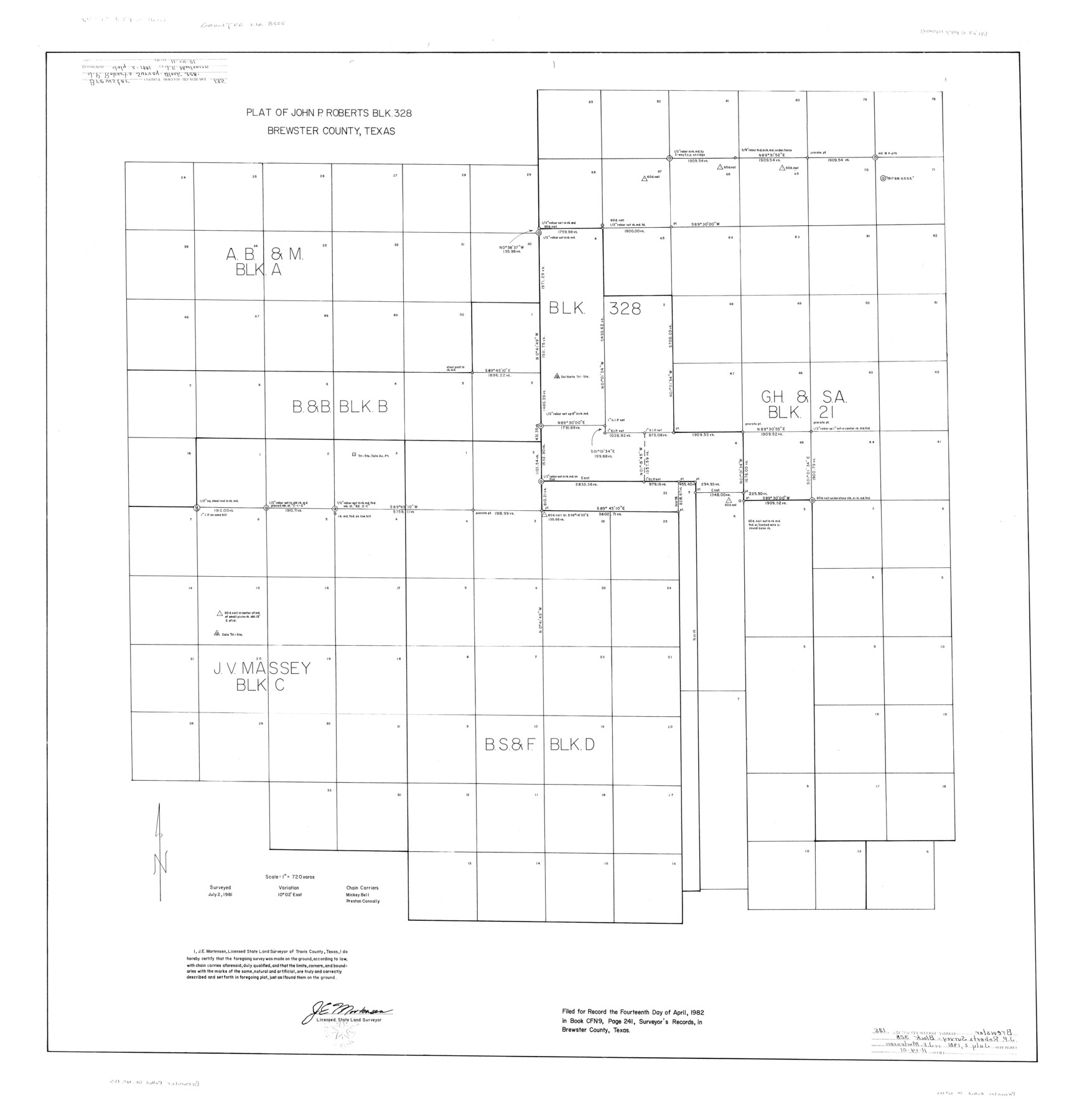 8525, Brewster County Rolled Sketch 135, General Map Collection