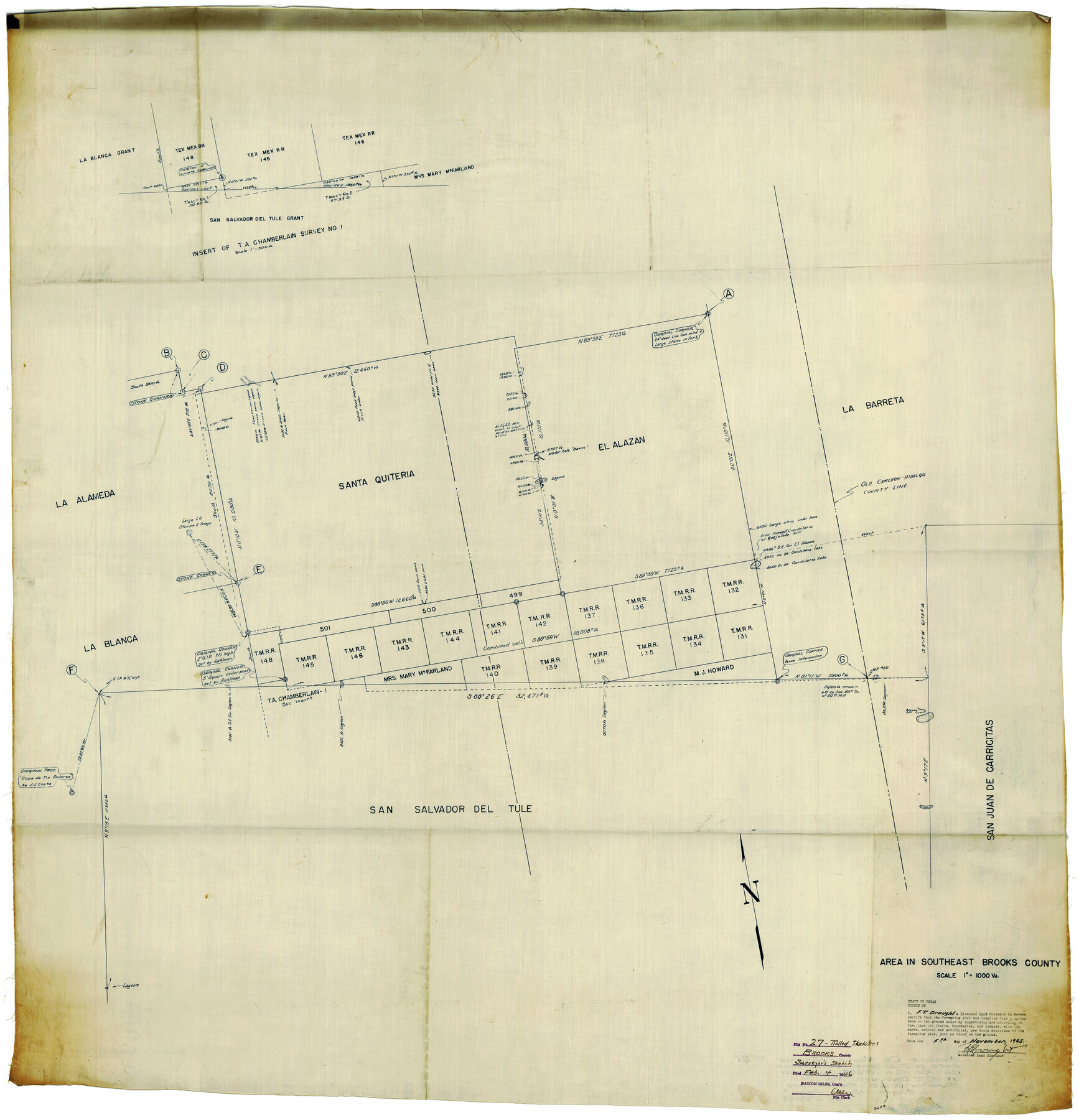 8540, Brooks County Rolled Sketch 27, General Map Collection
