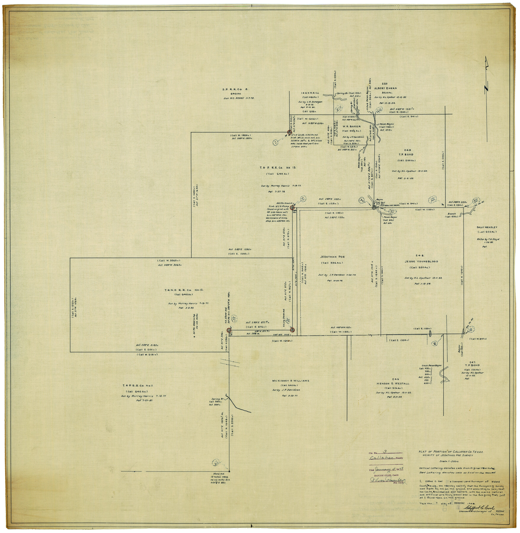 8561, Callahan County Rolled Sketch 3, General Map Collection
