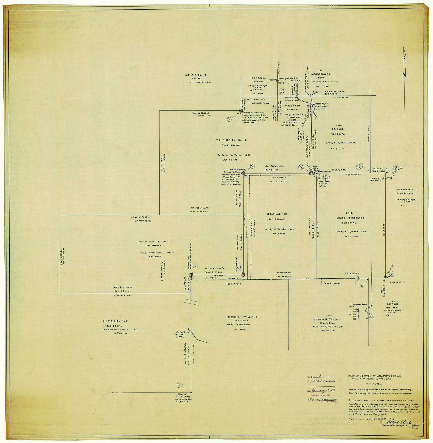 8561, Callahan County Rolled Sketch 3, General Map Collection