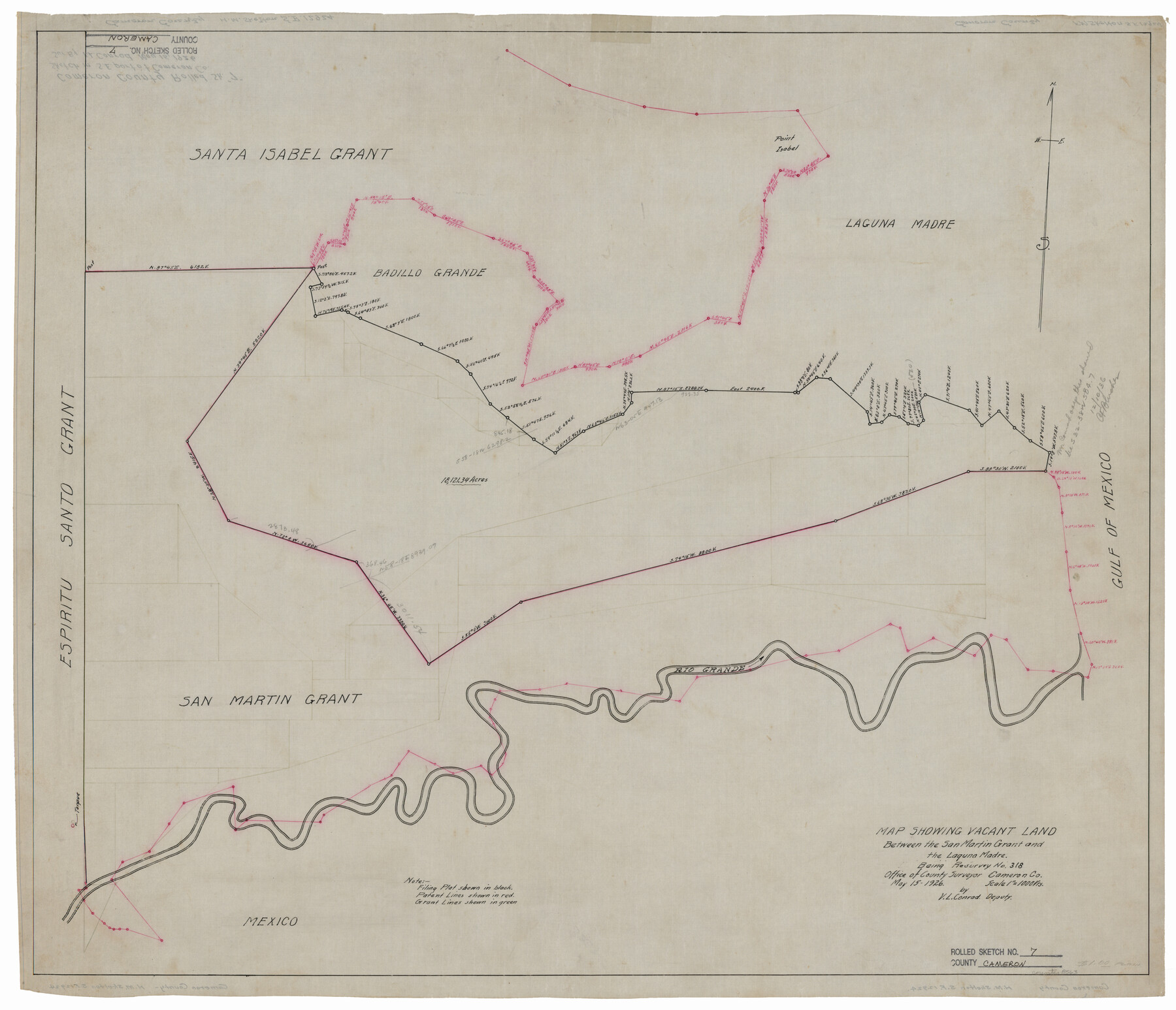 8563, Cameron County Rolled Sketch 7, General Map Collection