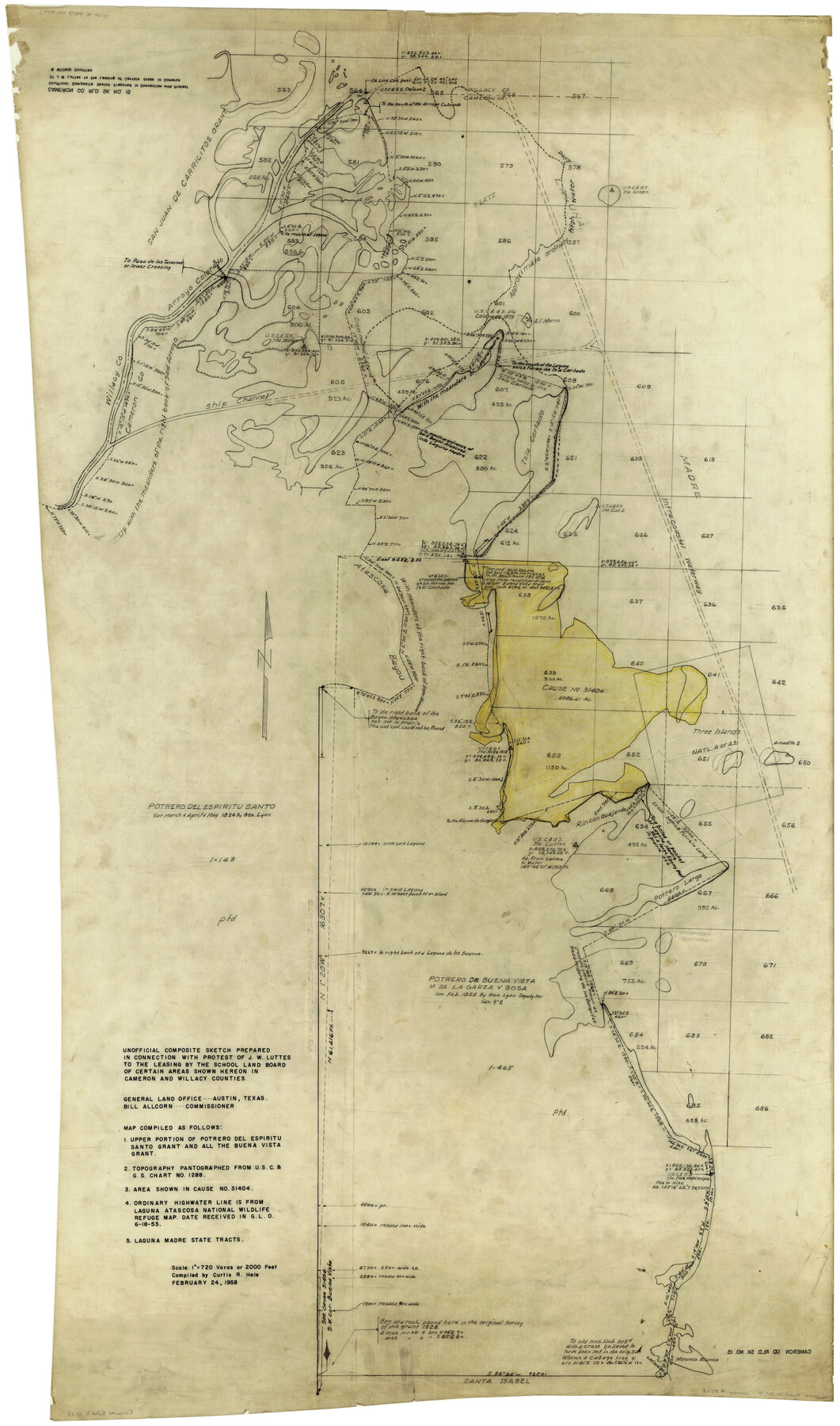 8568, Cameron County Rolled Sketch 15, General Map Collection
