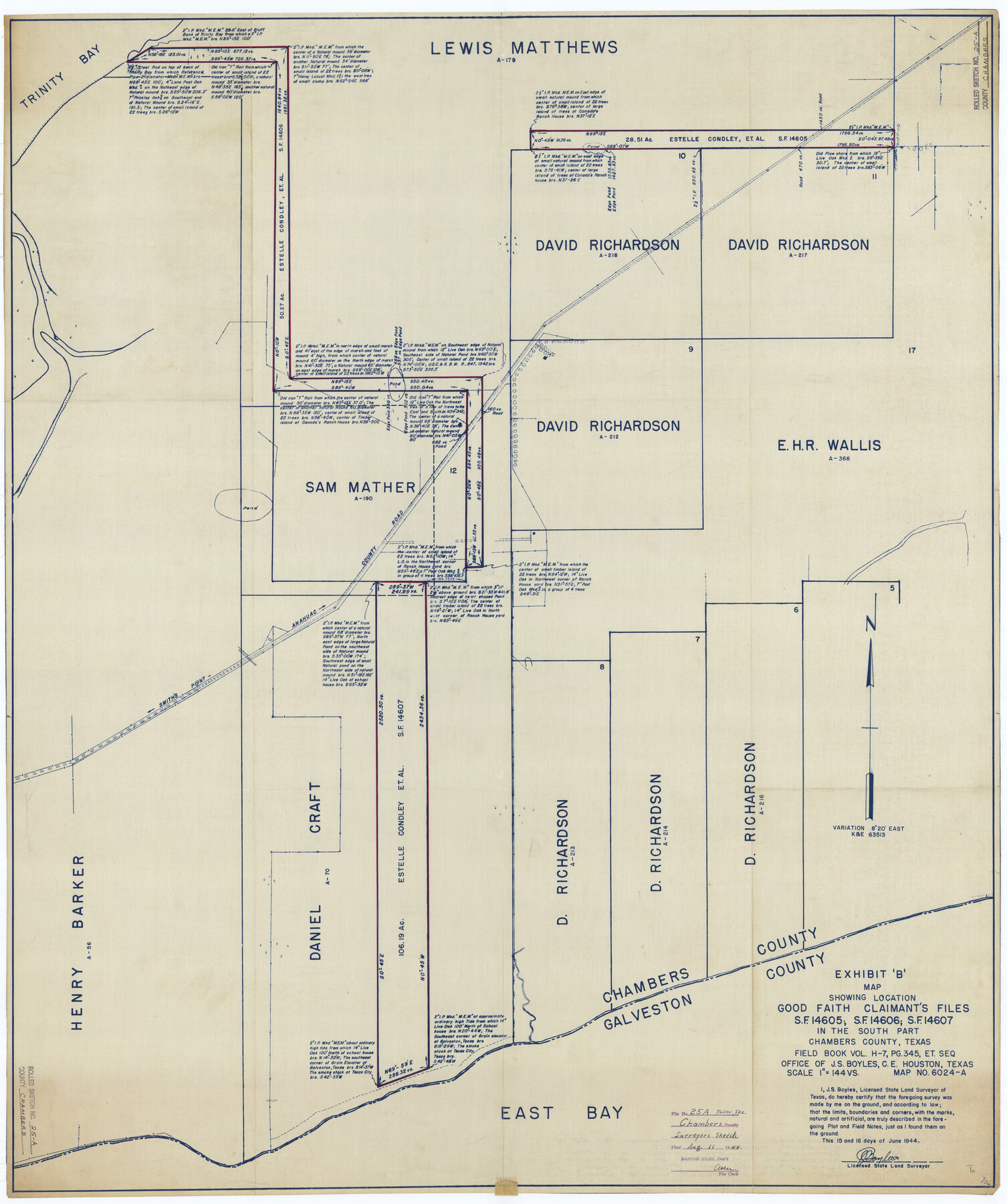 8617, Chambers County Rolled Sketch 25A, General Map Collection