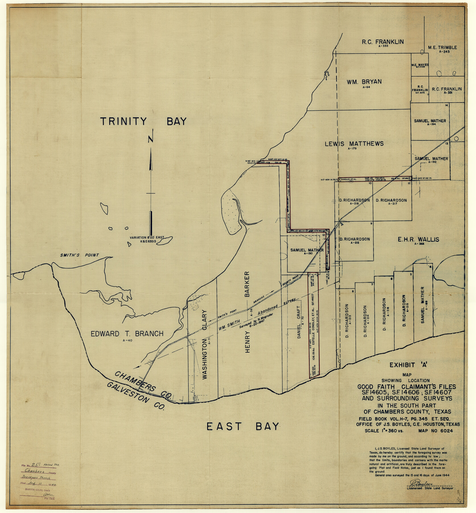 8618, Chambers County Rolled Sketch 25, General Map Collection
