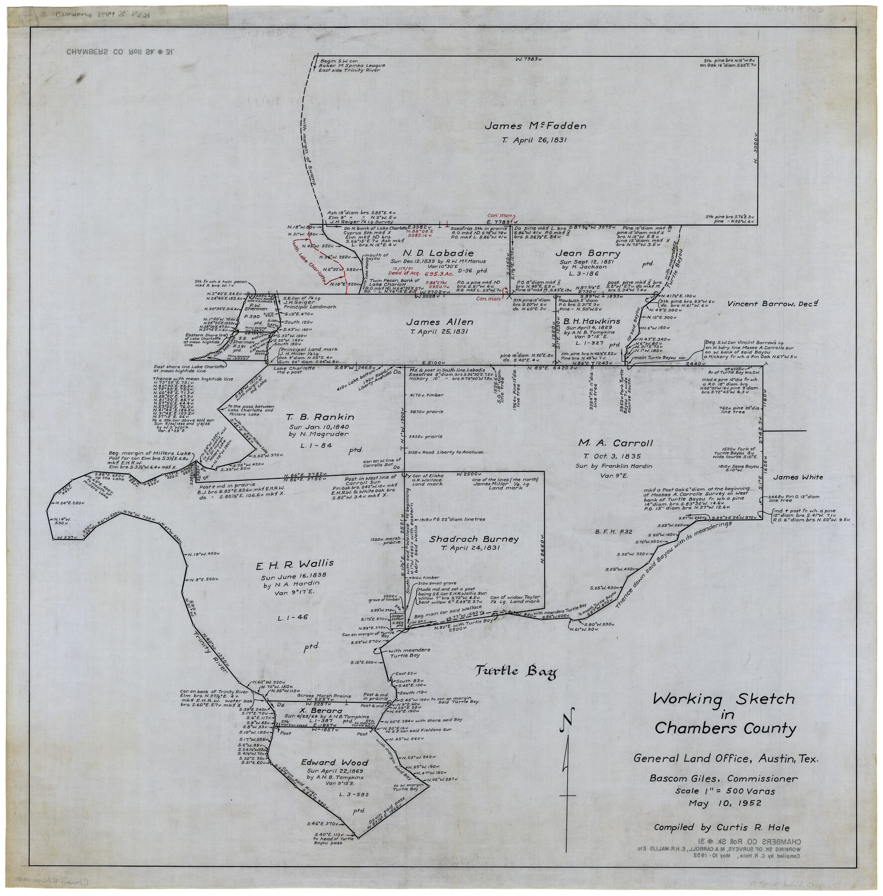 8620, Chambers County Rolled Sketch 31, General Map Collection
