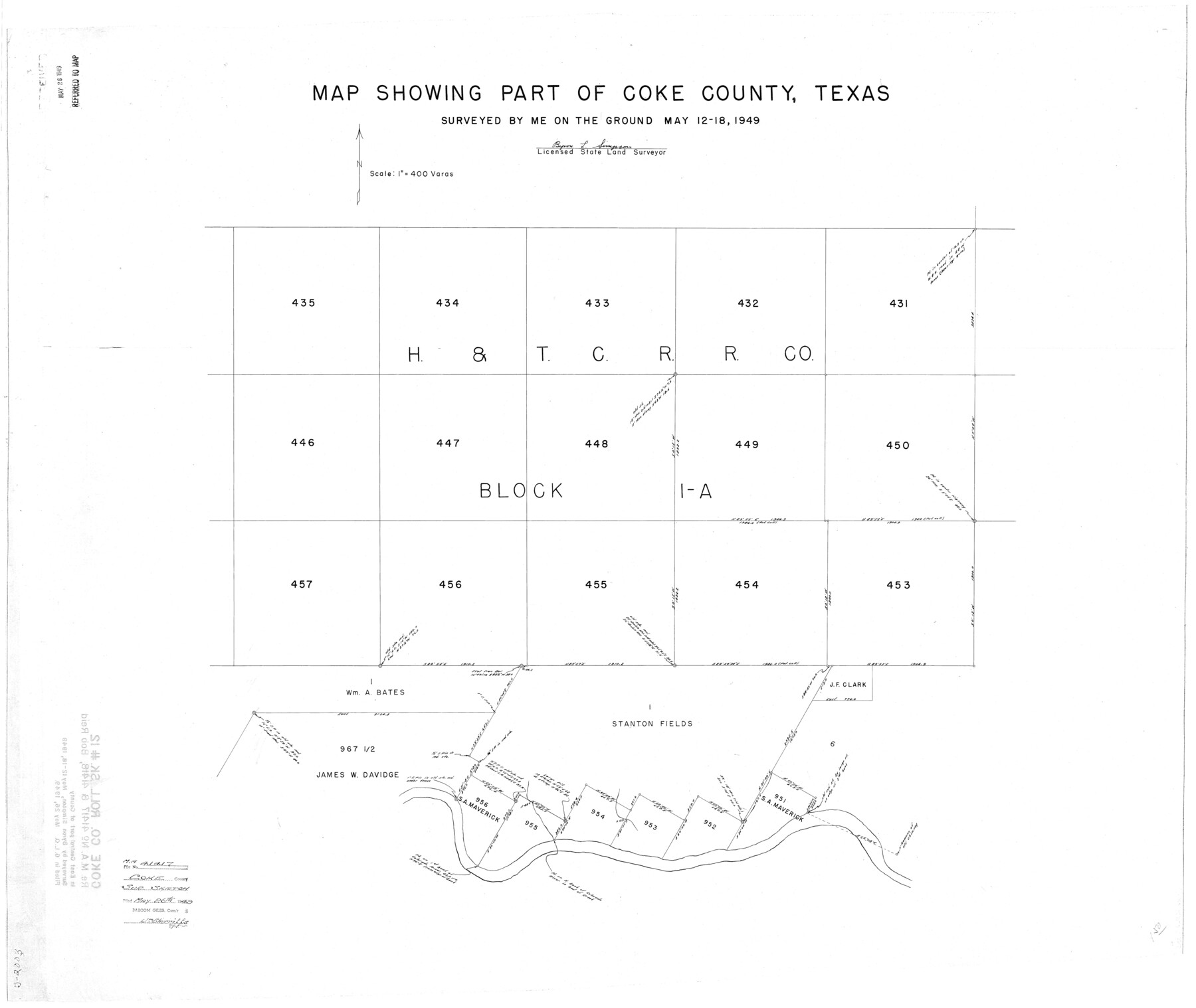 8626, Coke County Rolled Sketch 12, General Map Collection
