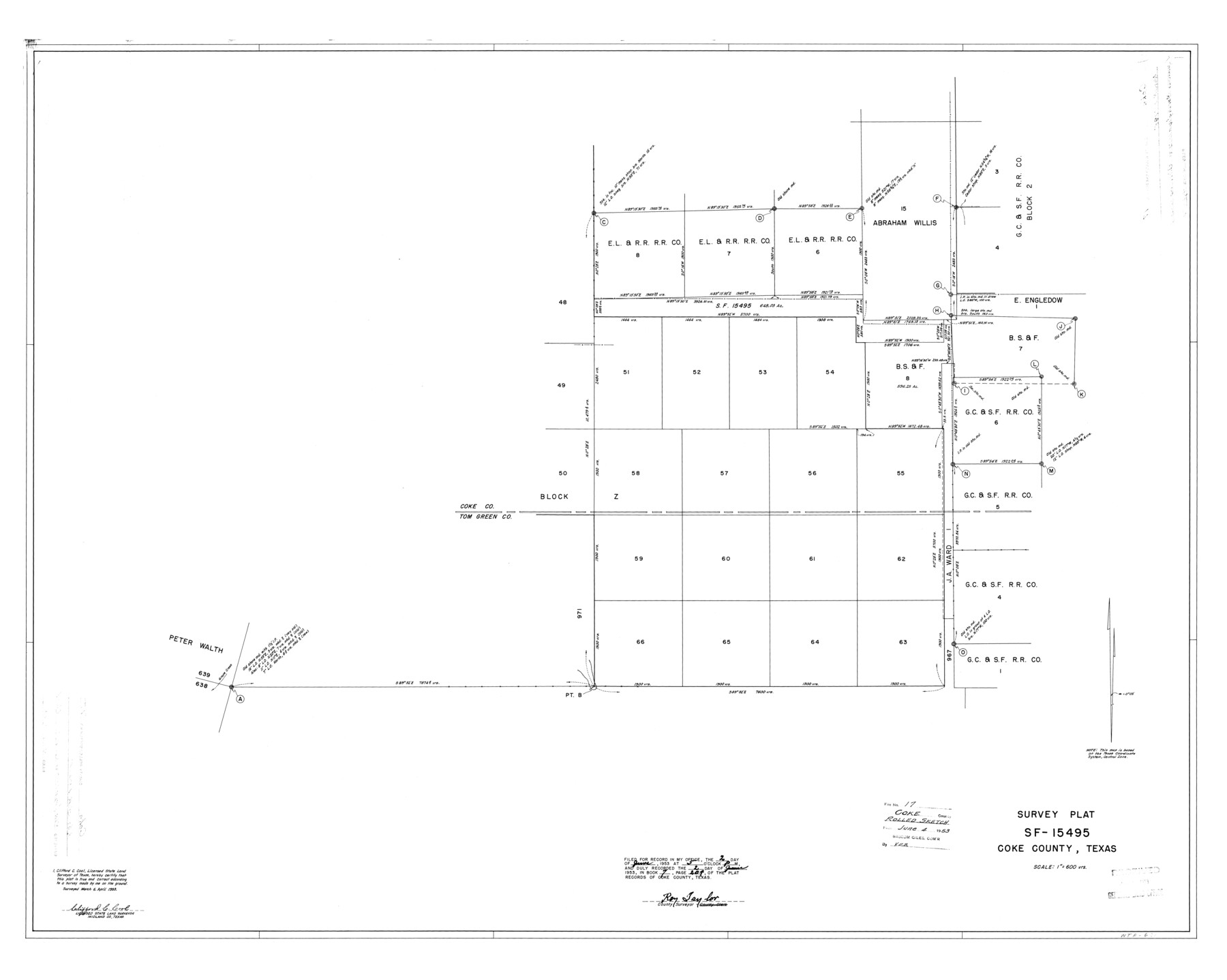 8631, Coke County Rolled Sketch 17, General Map Collection