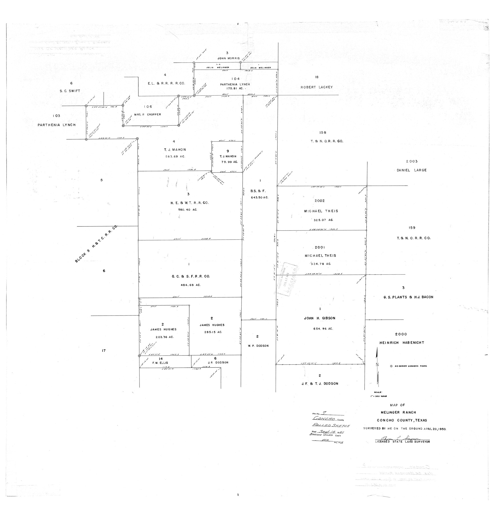 8652, Concho County Rolled Sketch 7, General Map Collection