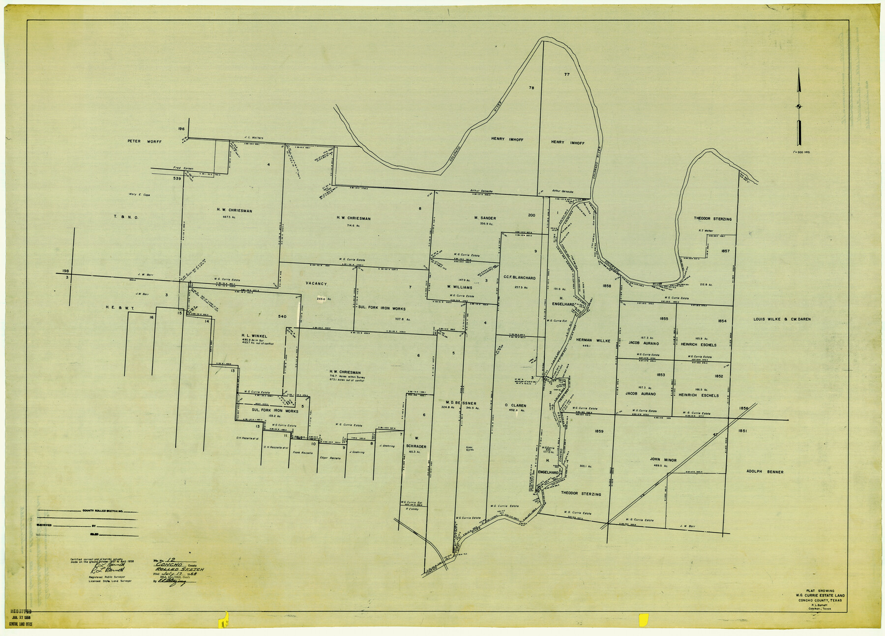 8657, Concho County Rolled Sketch 12, General Map Collection