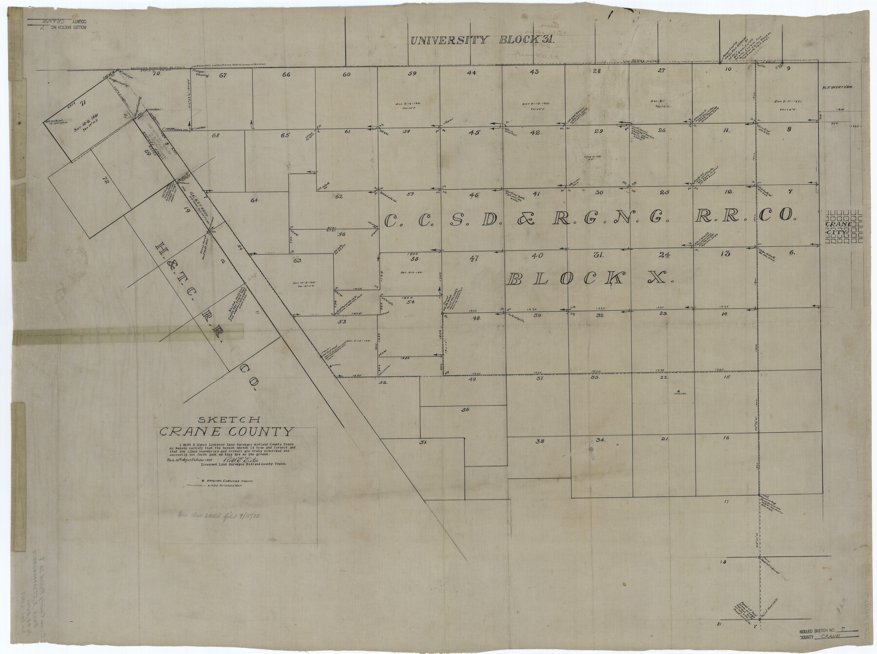 8679, Crane County Rolled Sketch 7, General Map Collection