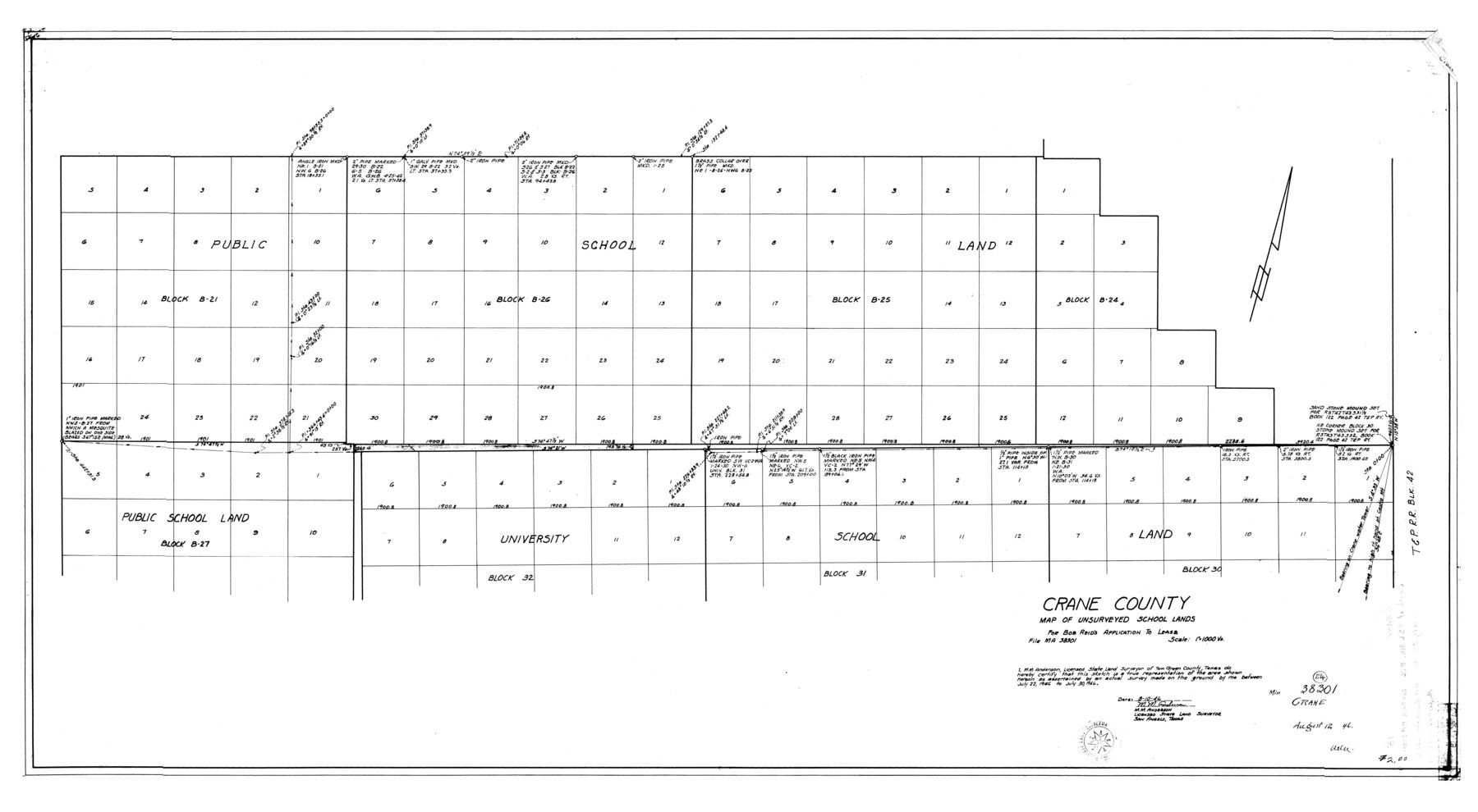 8682, Crane County Rolled Sketch 15, General Map Collection