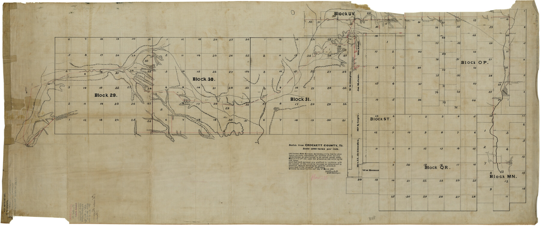 8691, Crockett County Rolled Sketch 19, General Map Collection
