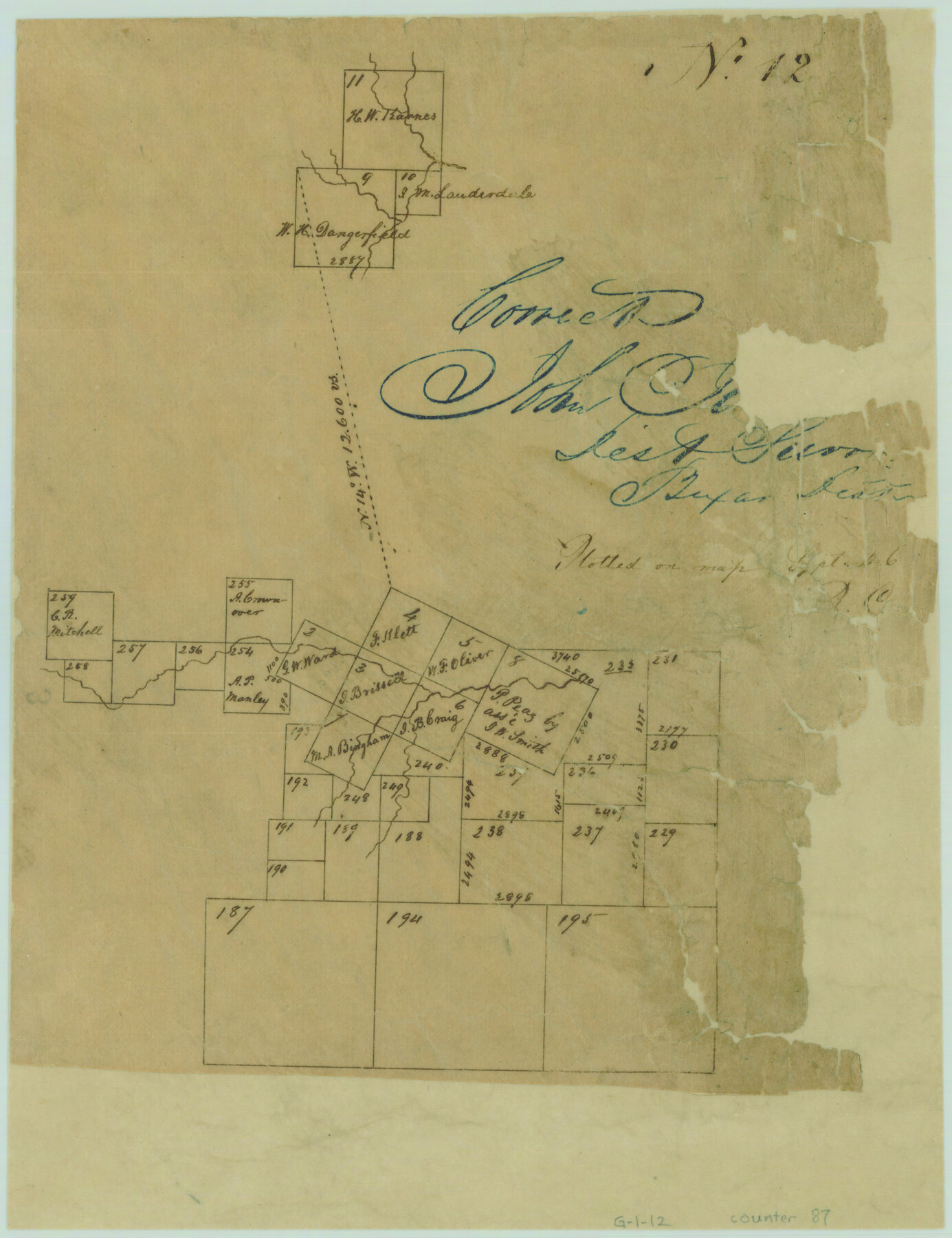 87, [Surveys near Crabapple Creek in the Bexar District], General Map Collection