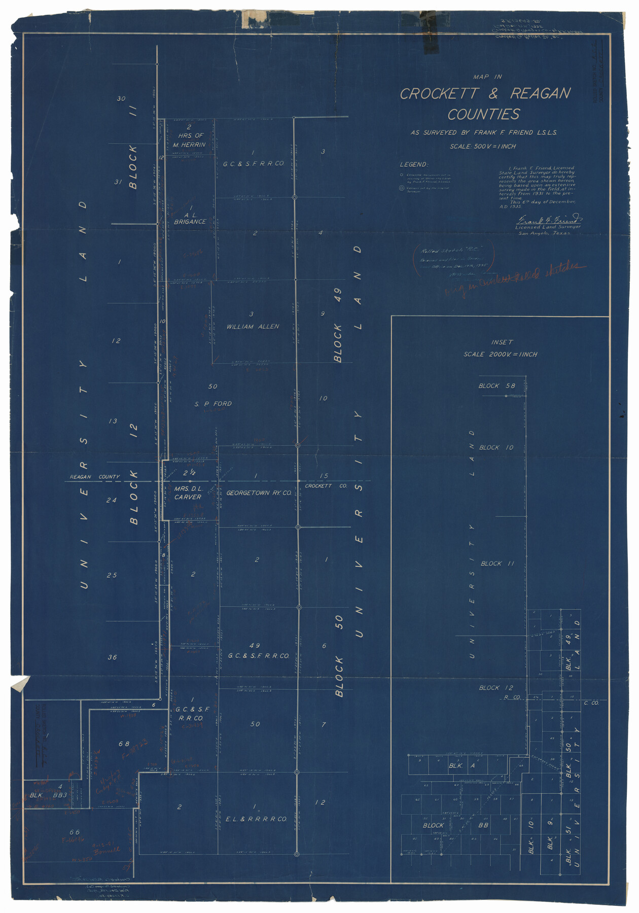 8701, Crockett County Rolled Sketch RC1, General Map Collection