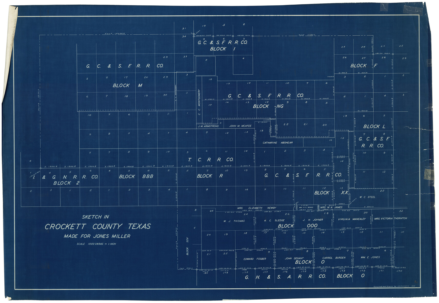 8705, Crockett County Rolled Sketch 39, General Map Collection