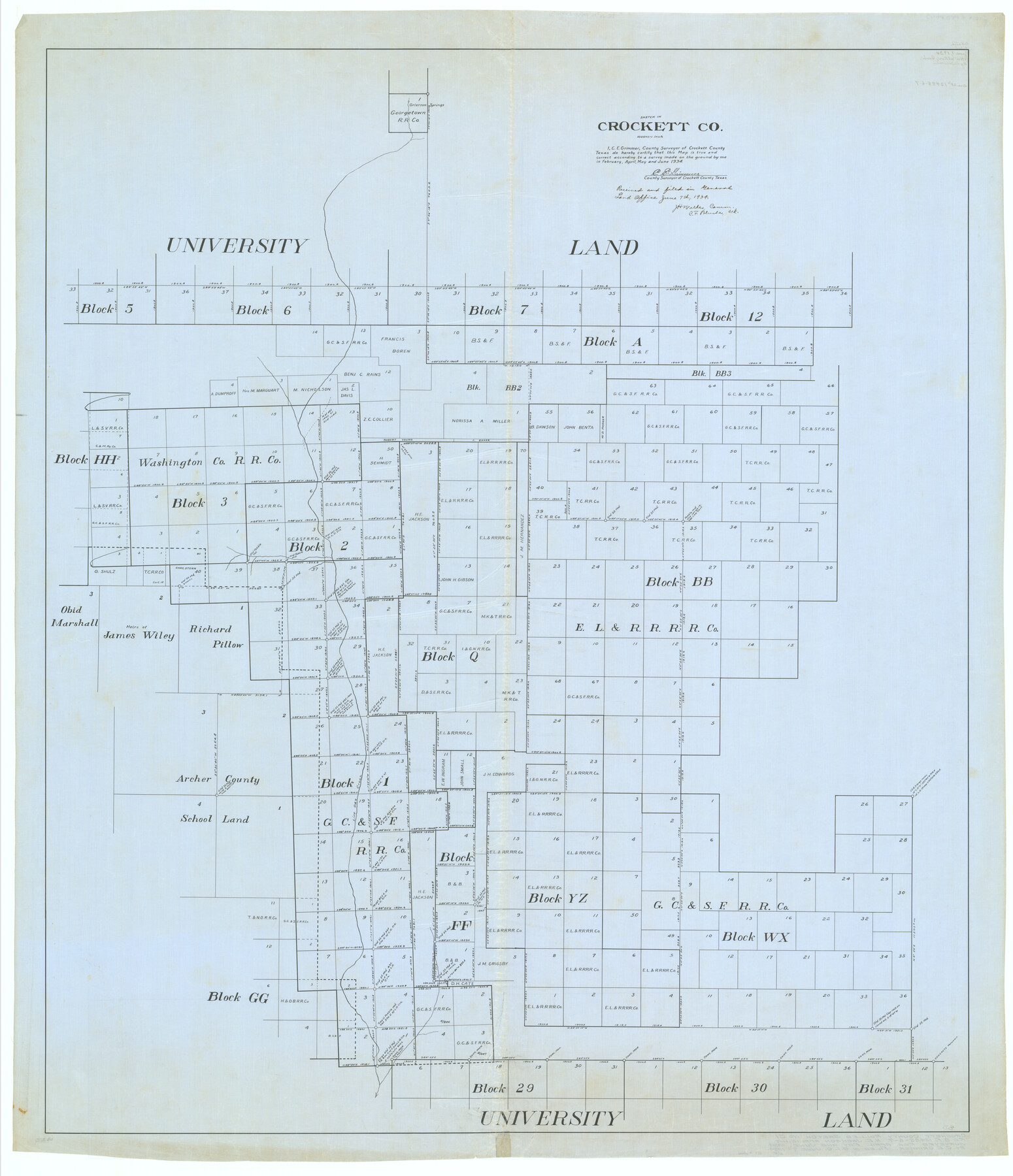 8716, Crockett County Rolled Sketch 31, General Map Collection