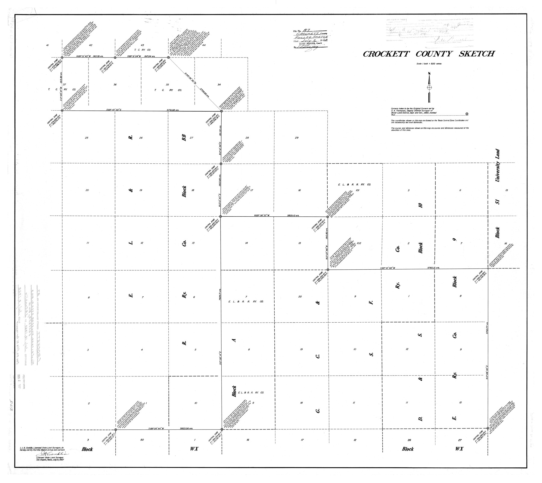 8726, Crockett County Rolled Sketch 87, General Map Collection