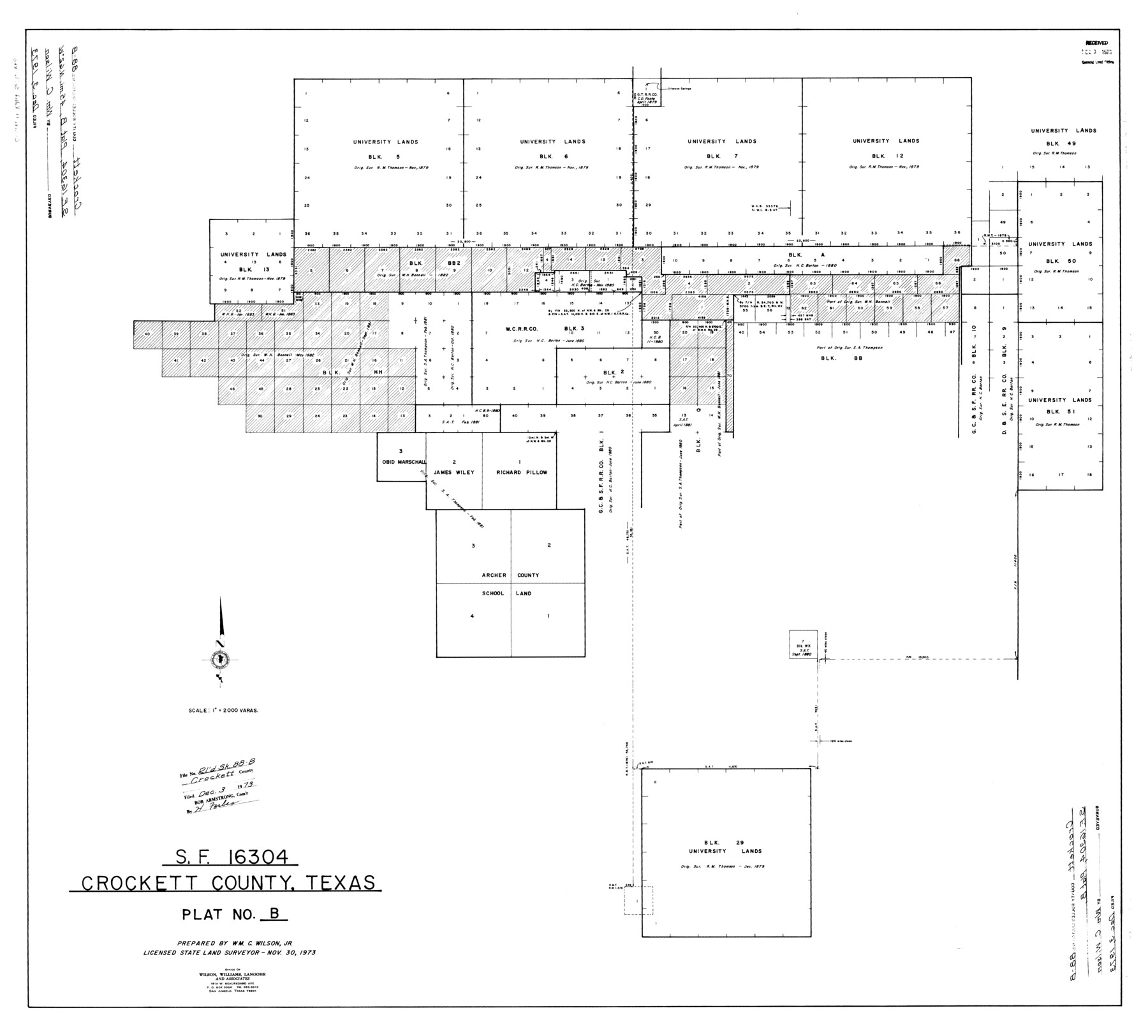 8727, Crockett County Rolled Sketch 88B, General Map Collection