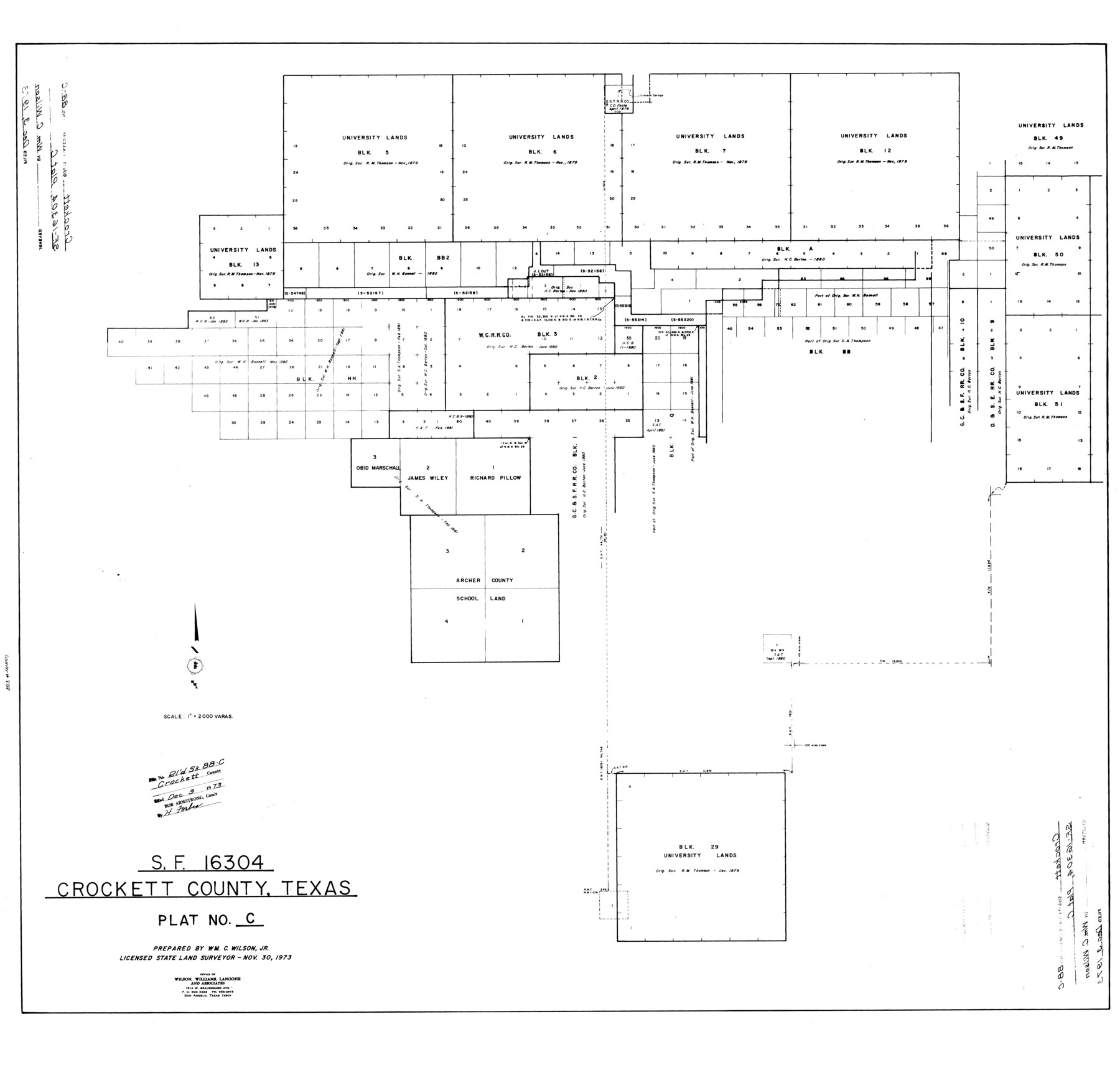 8728, Crockett County Rolled Sketch 88C, General Map Collection