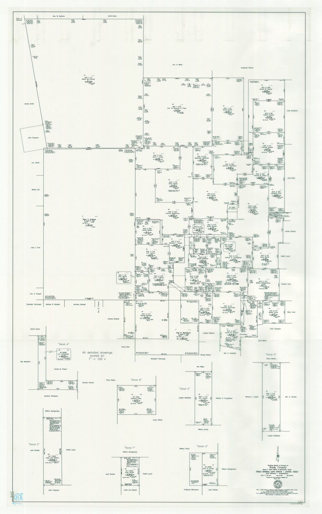 87496, Rusk County Working Sketch 37a, General Map Collection