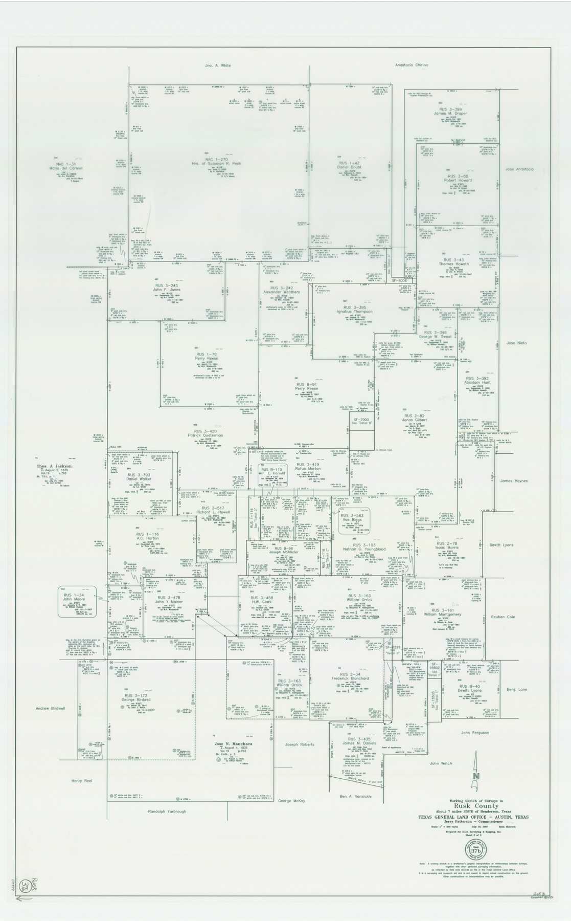 87497, Rusk County Working Sketch 37b, General Map Collection