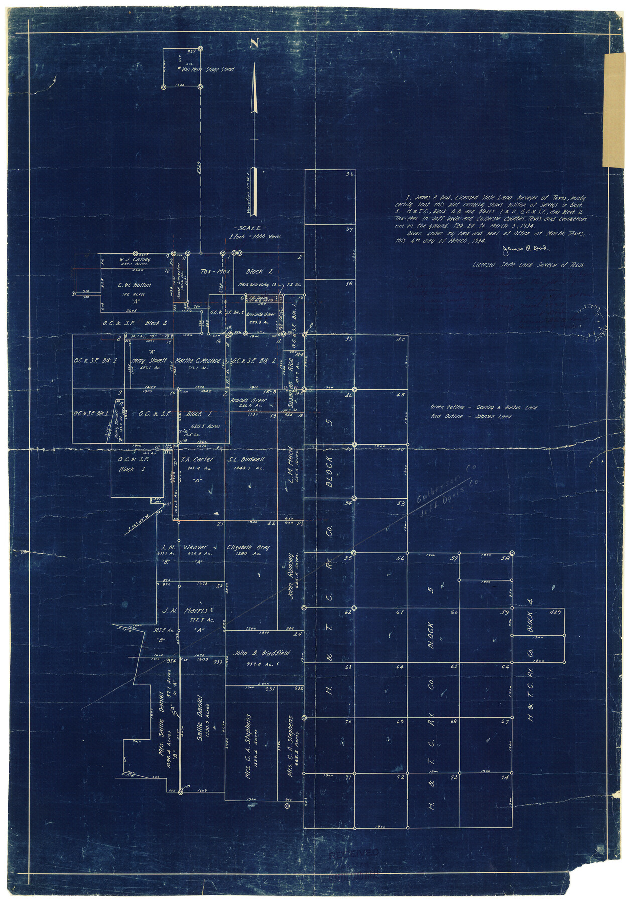 8750, Culberson County Rolled Sketch 36, General Map Collection

