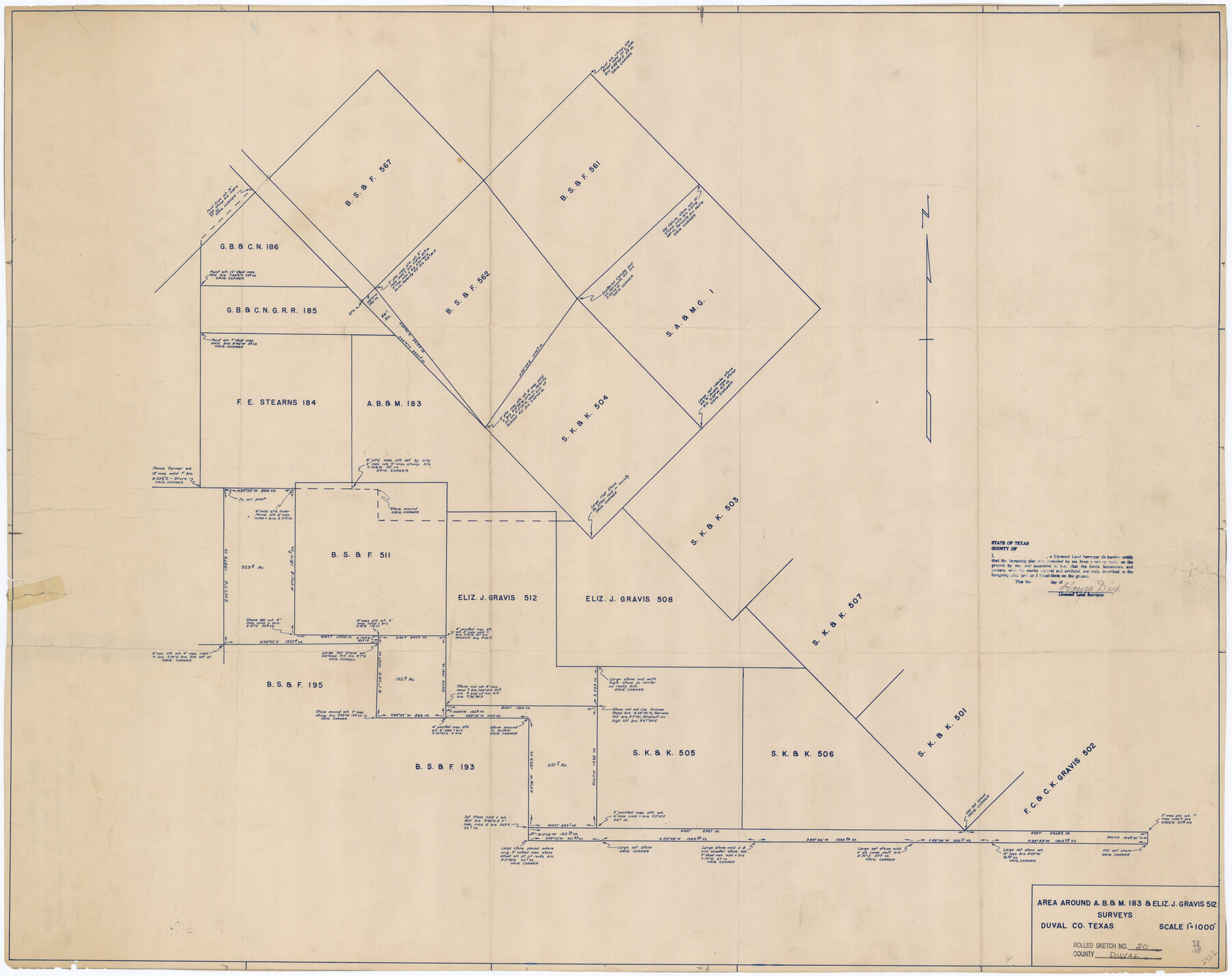 8811, Duval County Rolled Sketch 20, General Map Collection