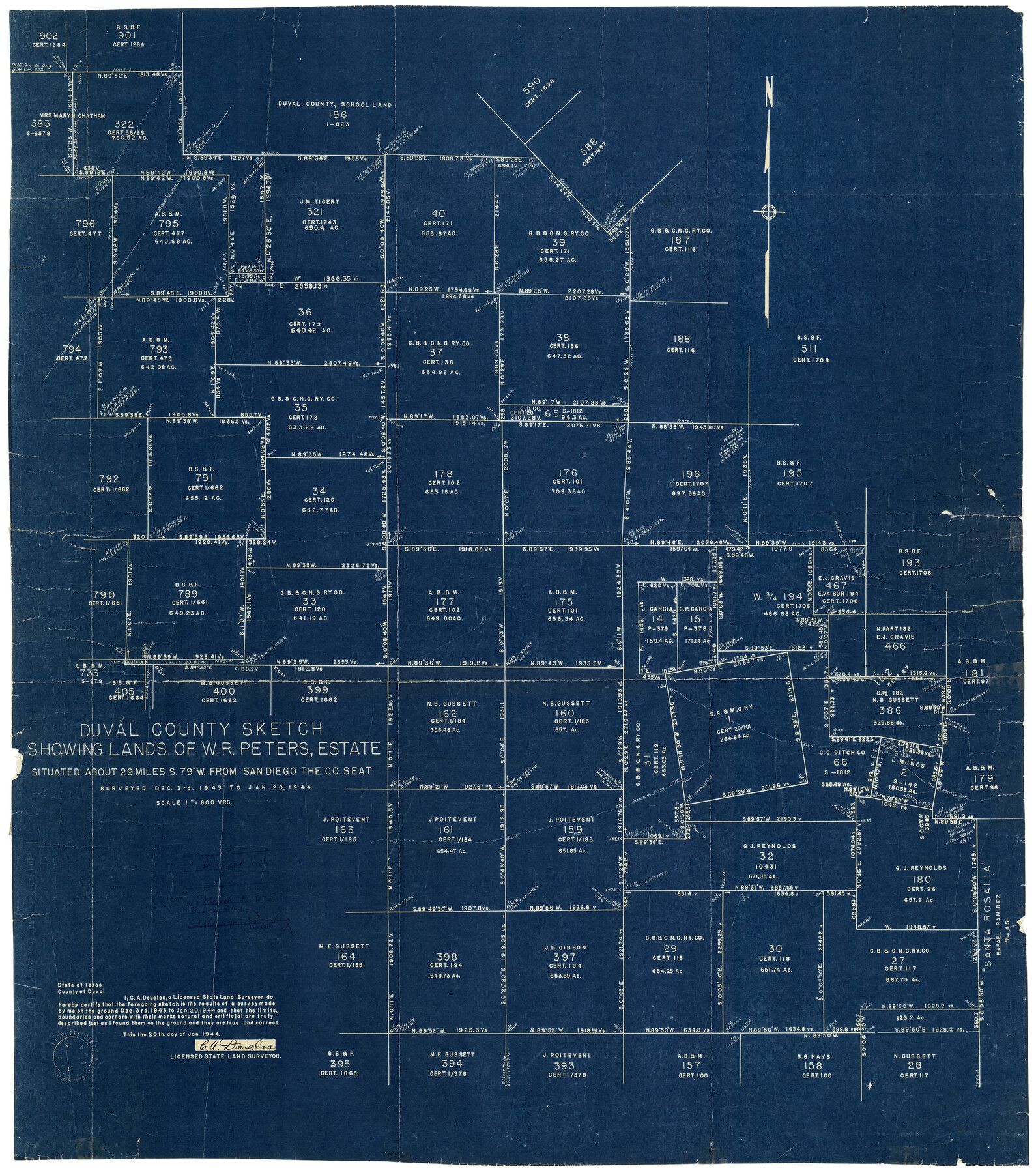 8813, Duval County Rolled Sketch 25, General Map Collection
