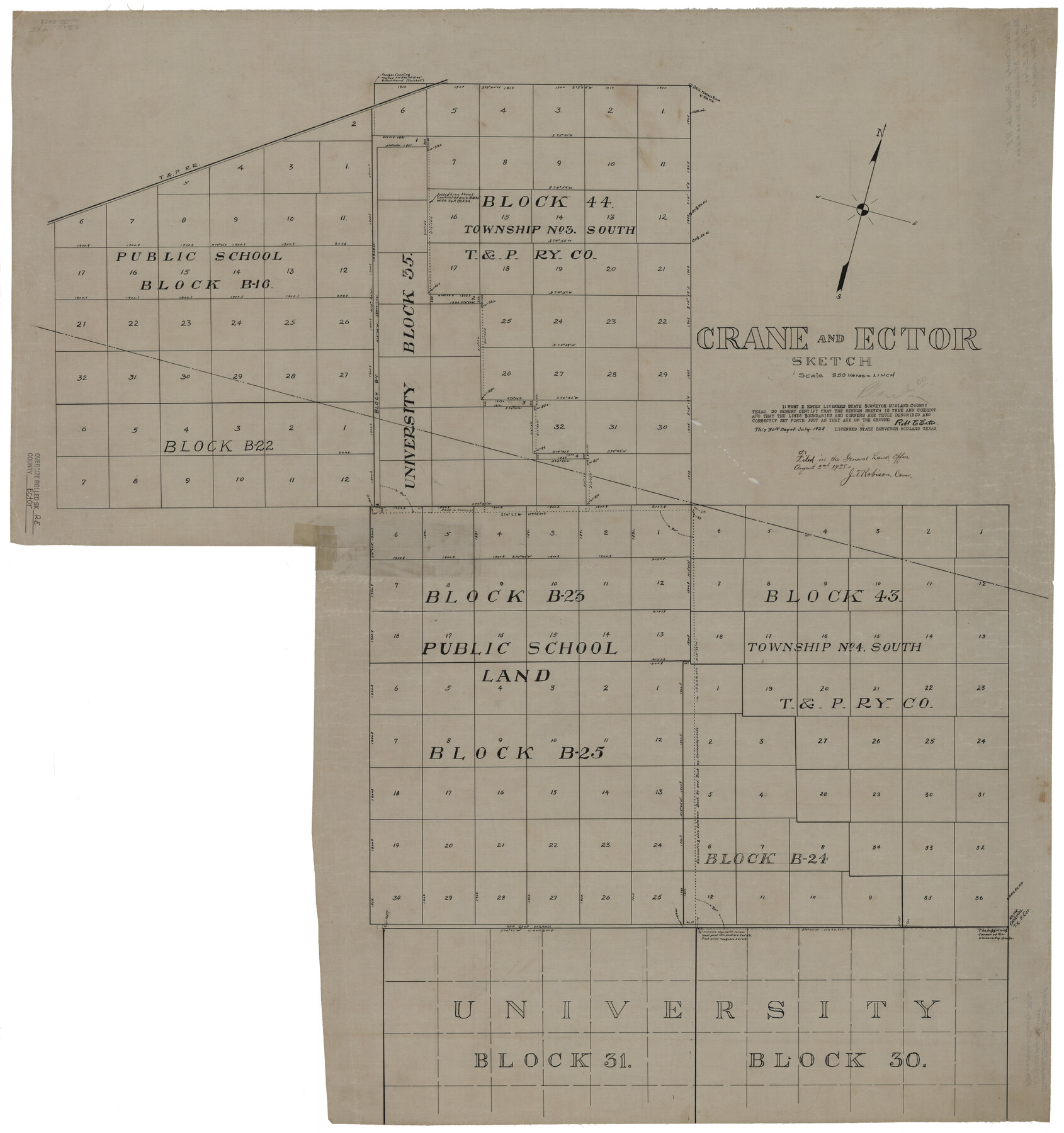 8833, Ector County Rolled Sketch RE, General Map Collection