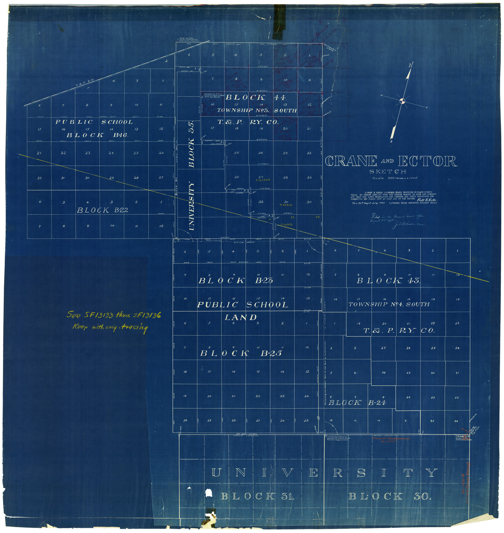 8834, Ector County Rolled Sketch RE1, General Map Collection
