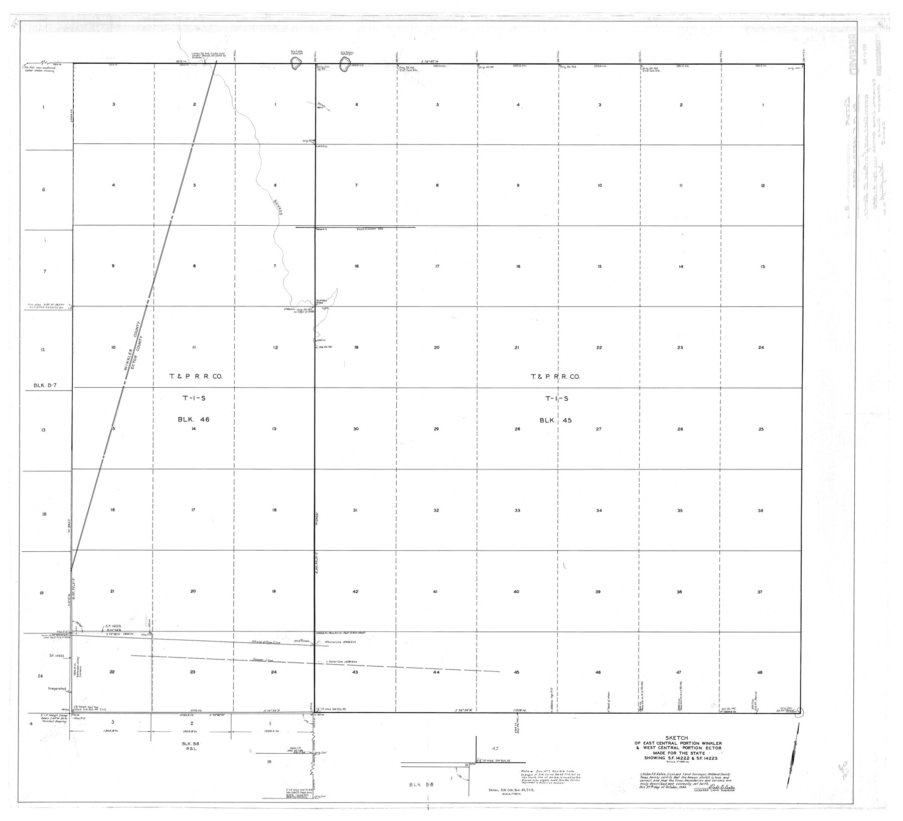 8837, Ector County Rolled Sketch 9, General Map Collection