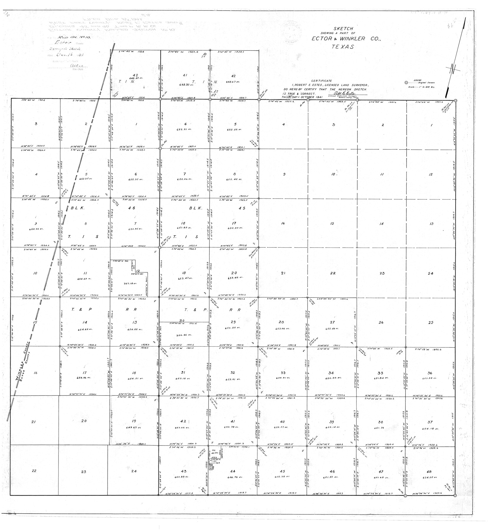 8838, Ector County Rolled Sketch 10, General Map Collection