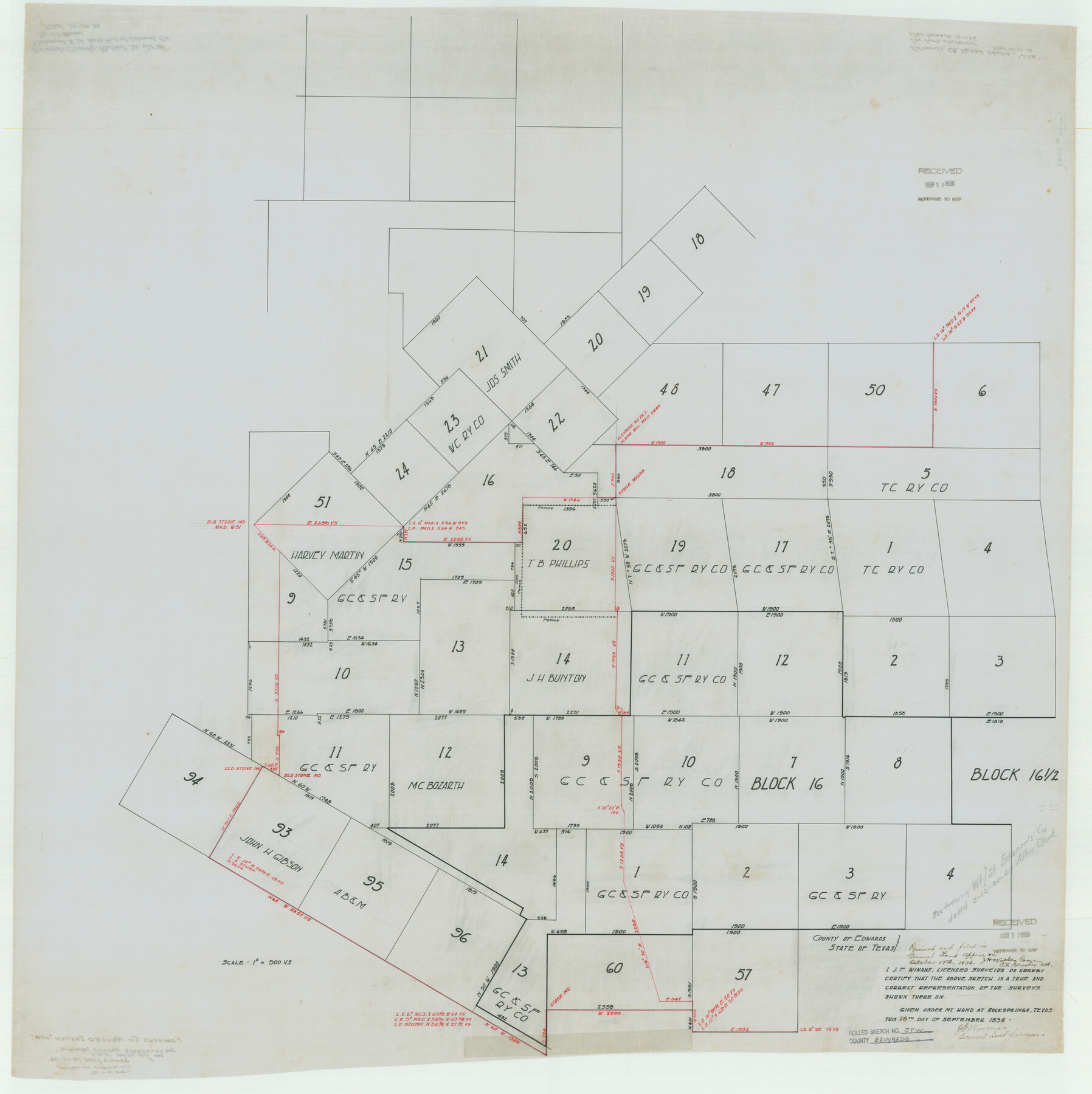 8843, Edwards County Rolled Sketch JFW, General Map Collection