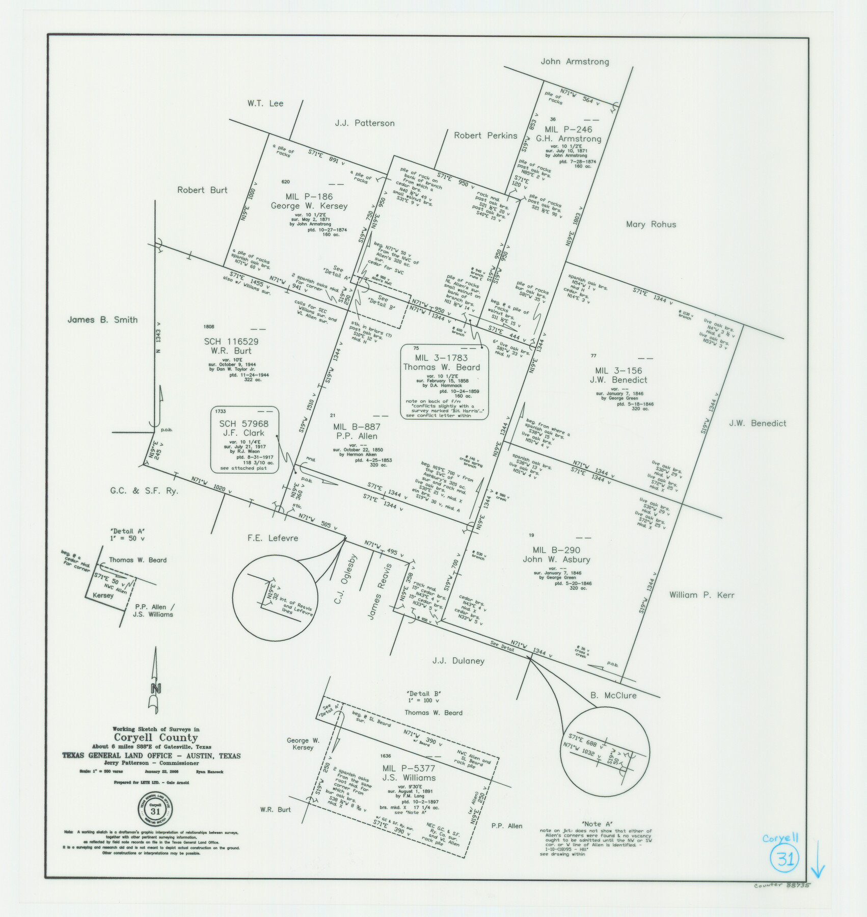 88735, Coryell County Working Sketch 31, General Map Collection