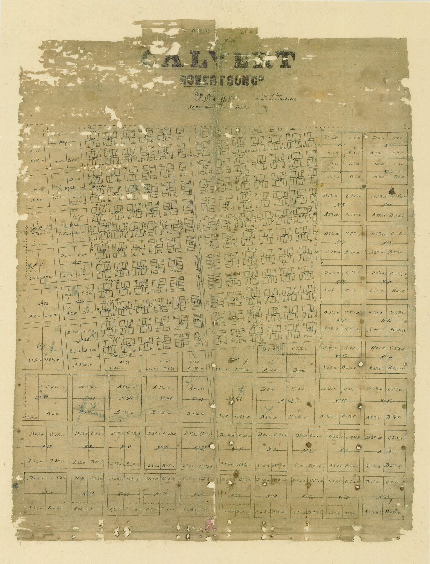 88741, Revised Map of Calvert, Robertson County, Texas, General Map Collection