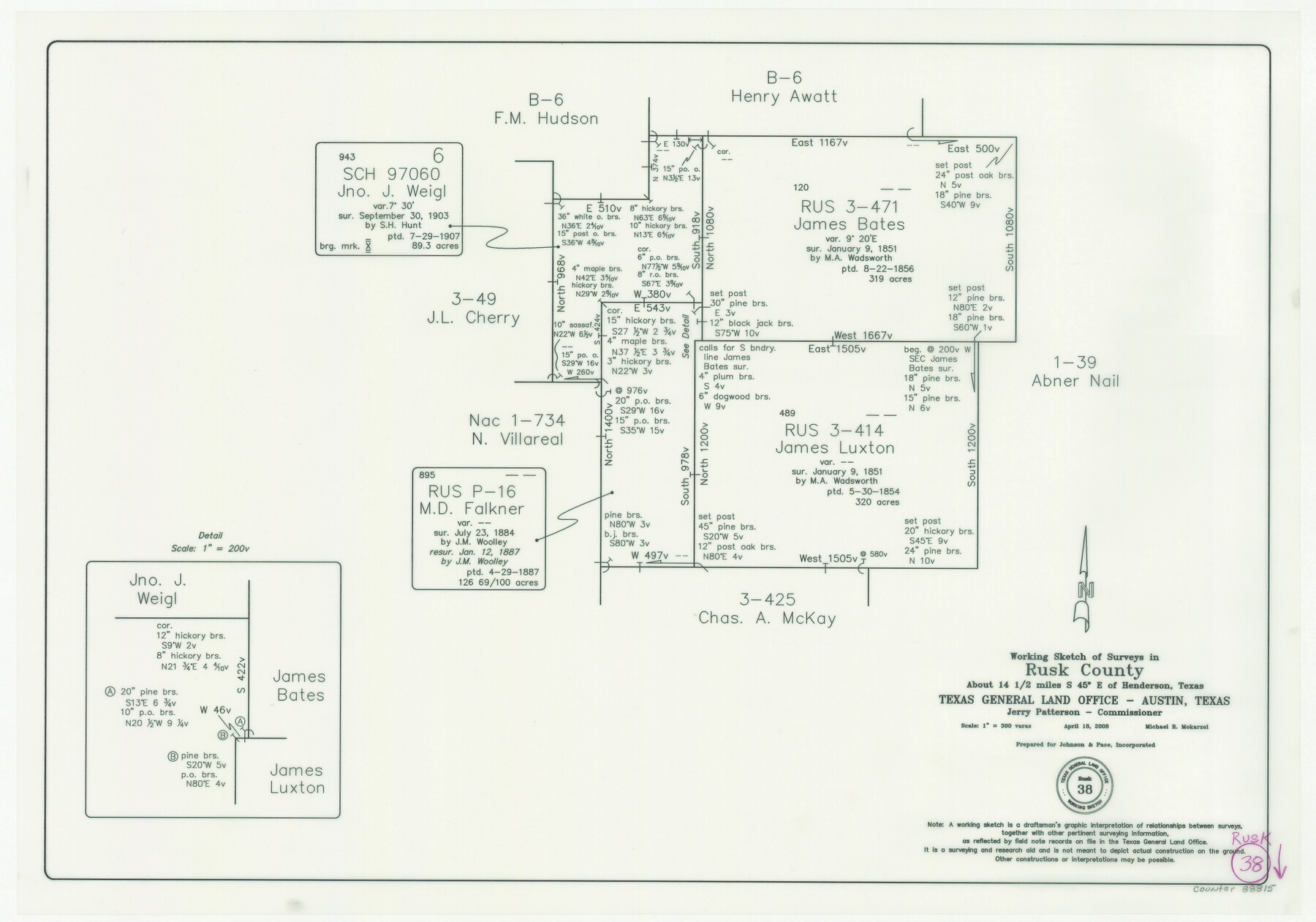 88815, Rusk County Working Sketch 38, General Map Collection