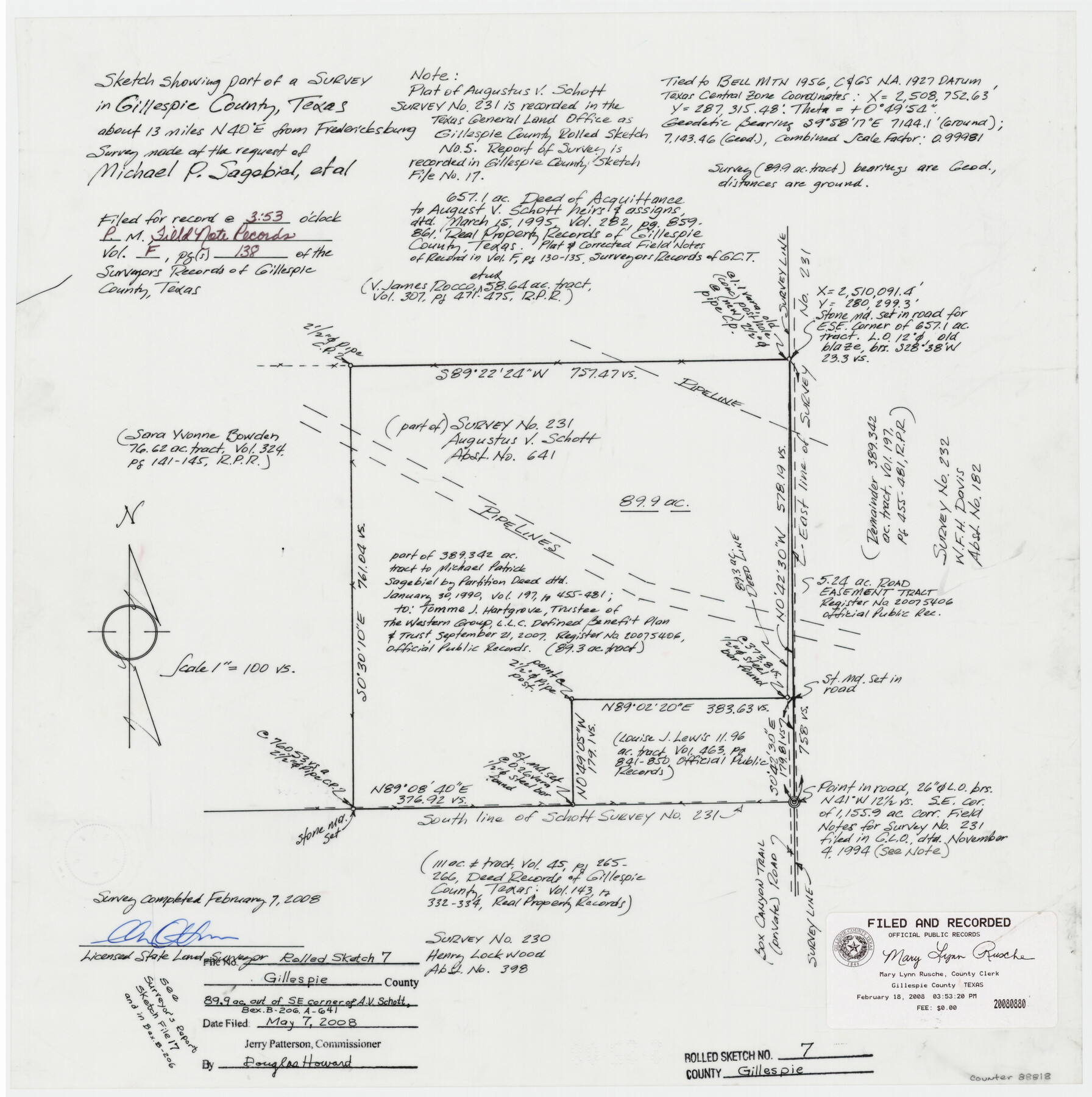 88818, Gillespie County Rolled Sketch 7, General Map Collection