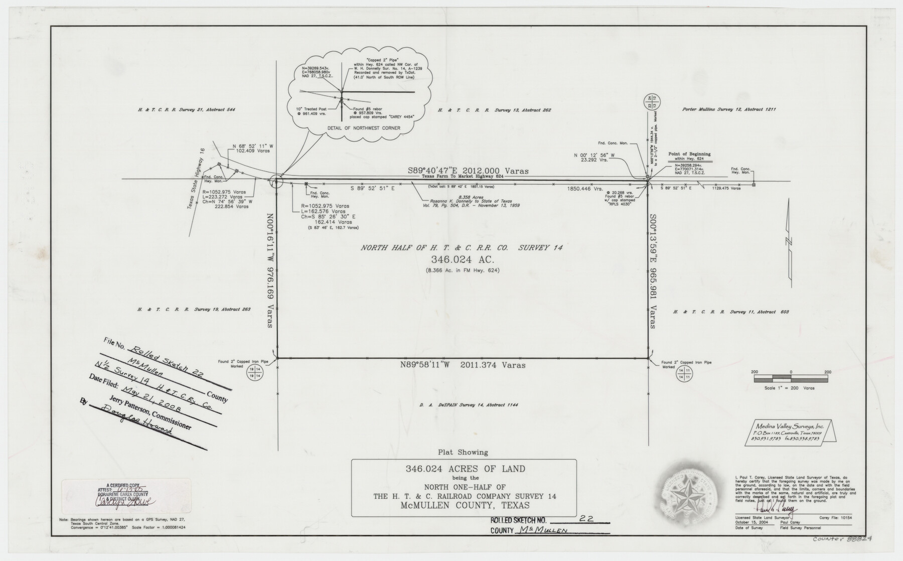 88824, McMullen County Rolled Sketch 22, General Map Collection