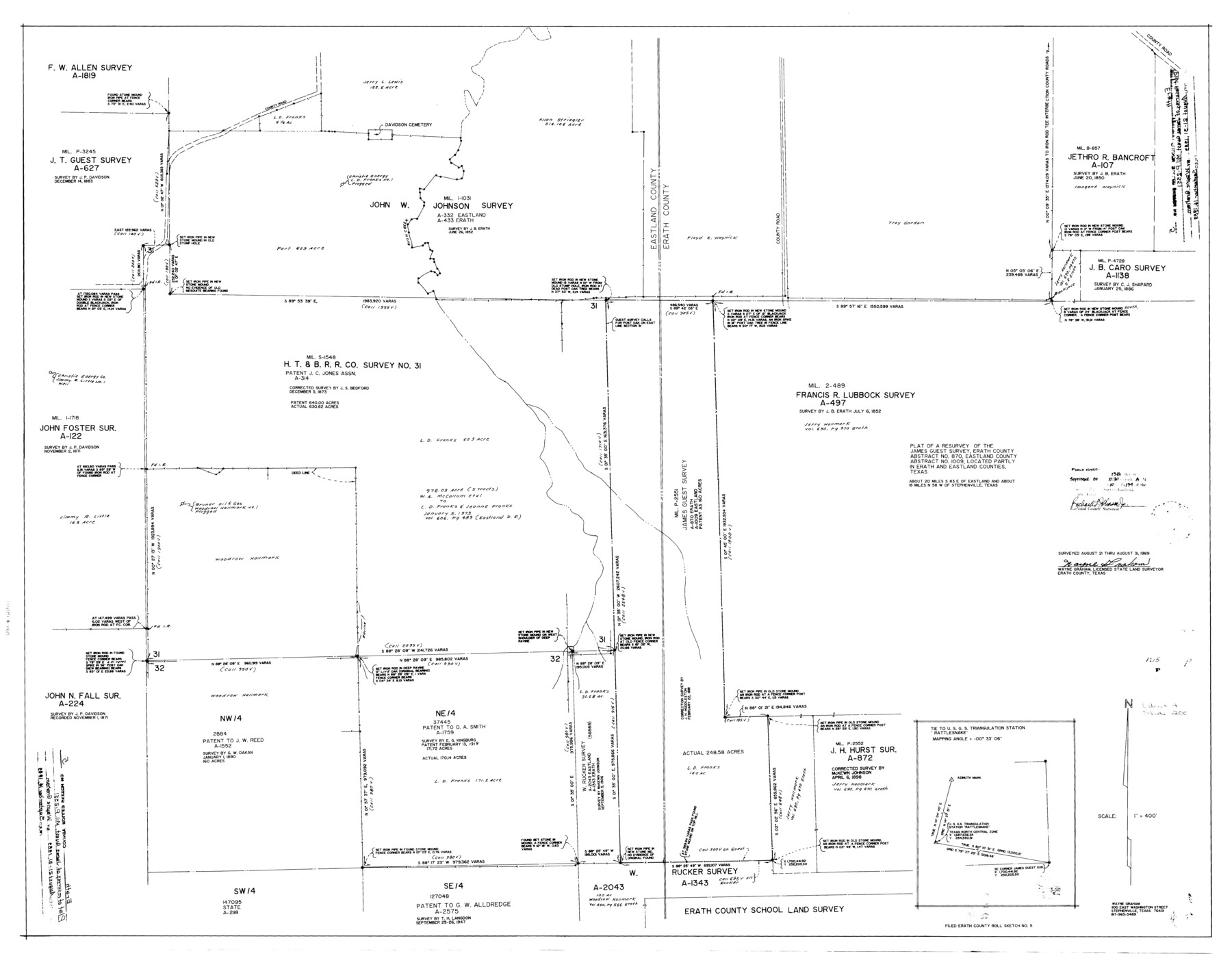 8883, Erath County Rolled Sketch 5, General Map Collection