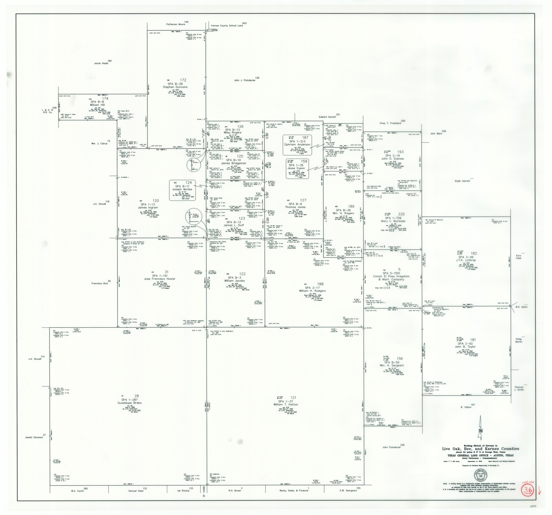 88879, Live Oak County Working Sketch 36, General Map Collection