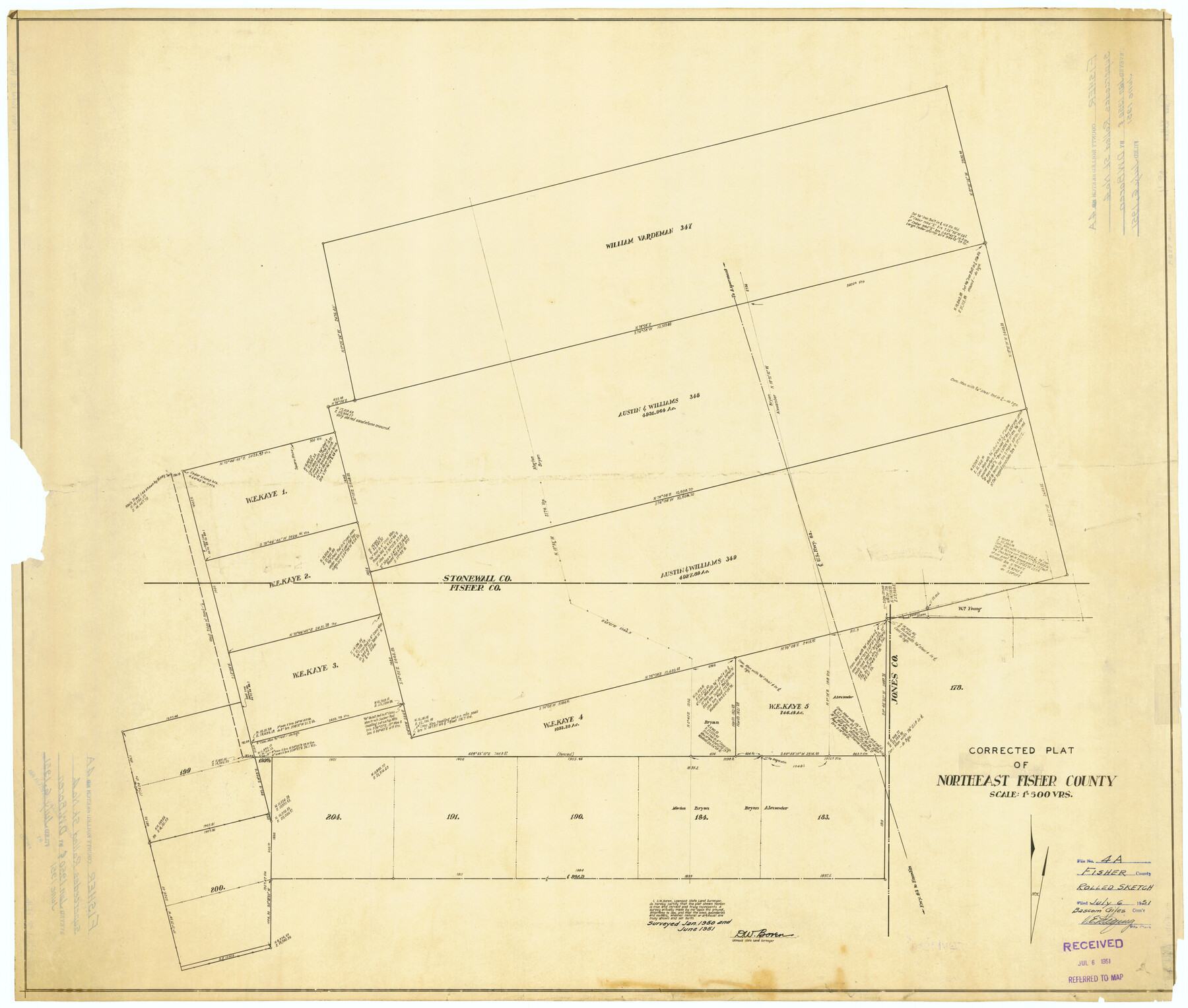 8889, Fisher County Rolled Sketch 4A, General Map Collection