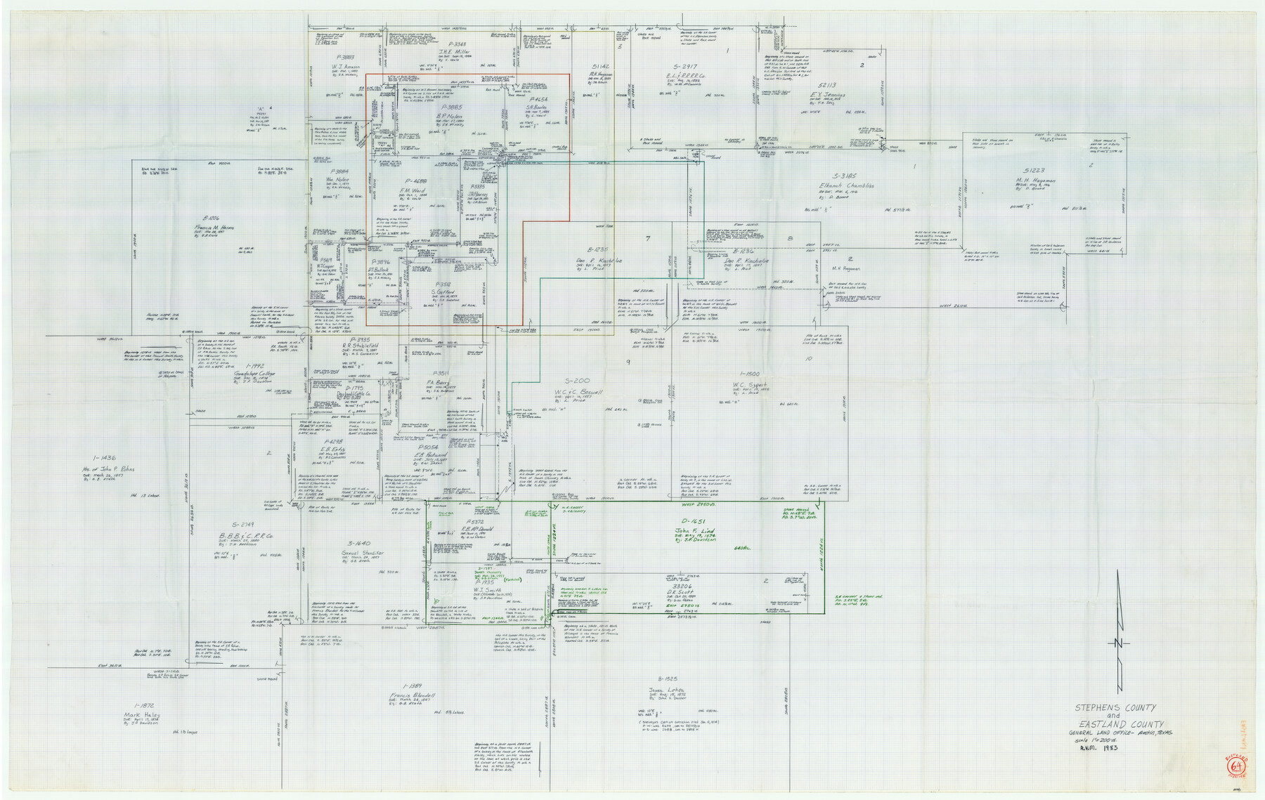 88891, Eastland County Working Sketch 64, General Map Collection