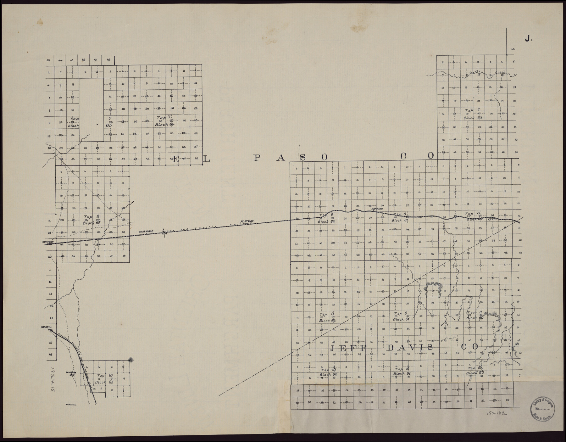 88934, [Map showing T&P Lands in El Paso County], Library of Congress