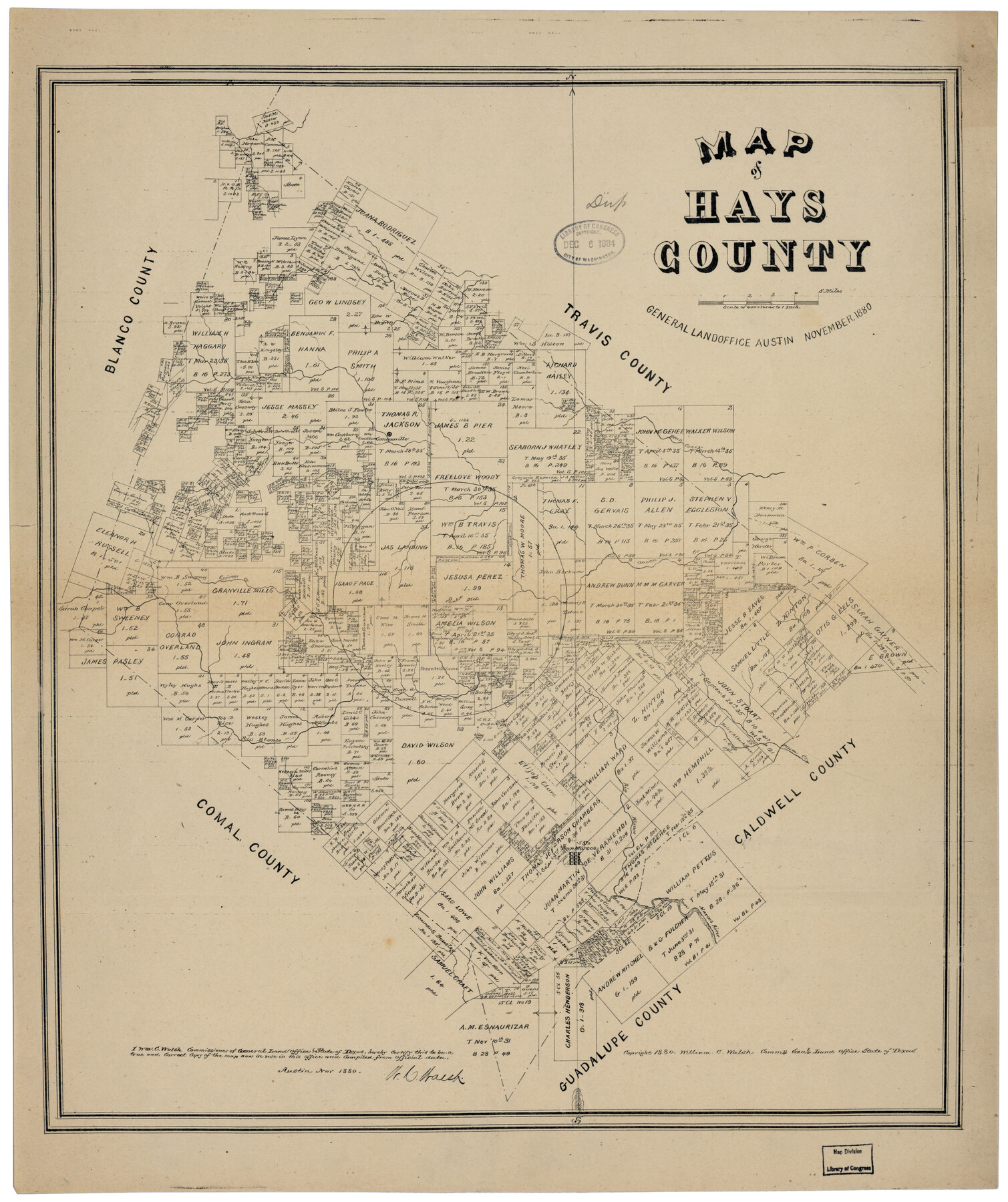 88952, Map of Hays County, Library of Congress