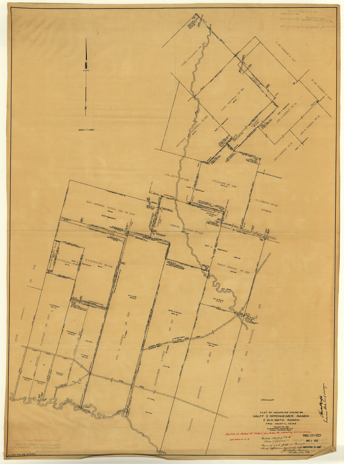 8898, Frio County Rolled Sketch HM, General Map Collection