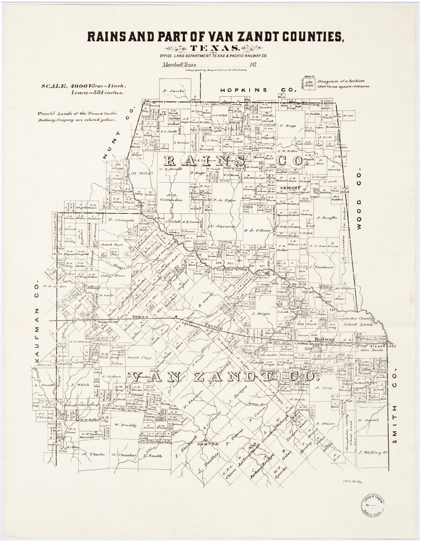 88988, Rains and Part of Van Zandt Counties, Texas, Library of Congress