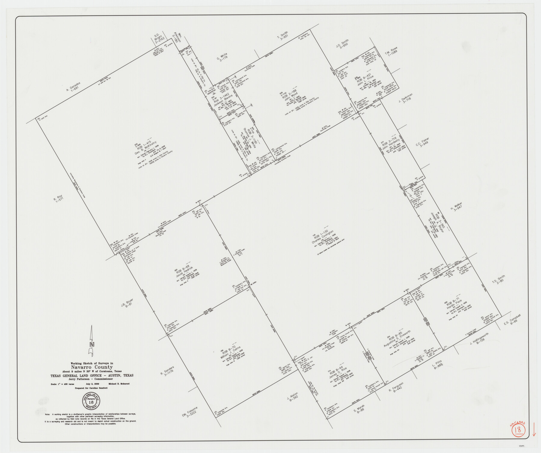 89044, Navarro County Working Sketch 18, General Map Collection