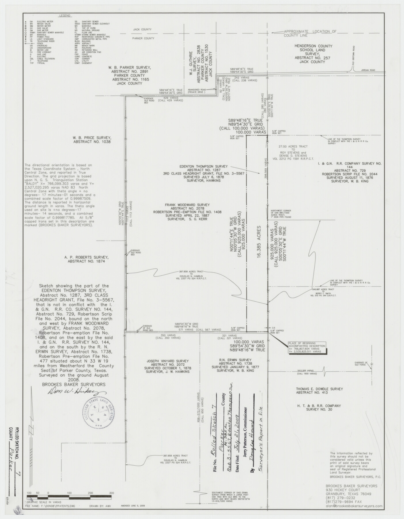 89050, Parker County Rolled Sketch 7, General Map Collection