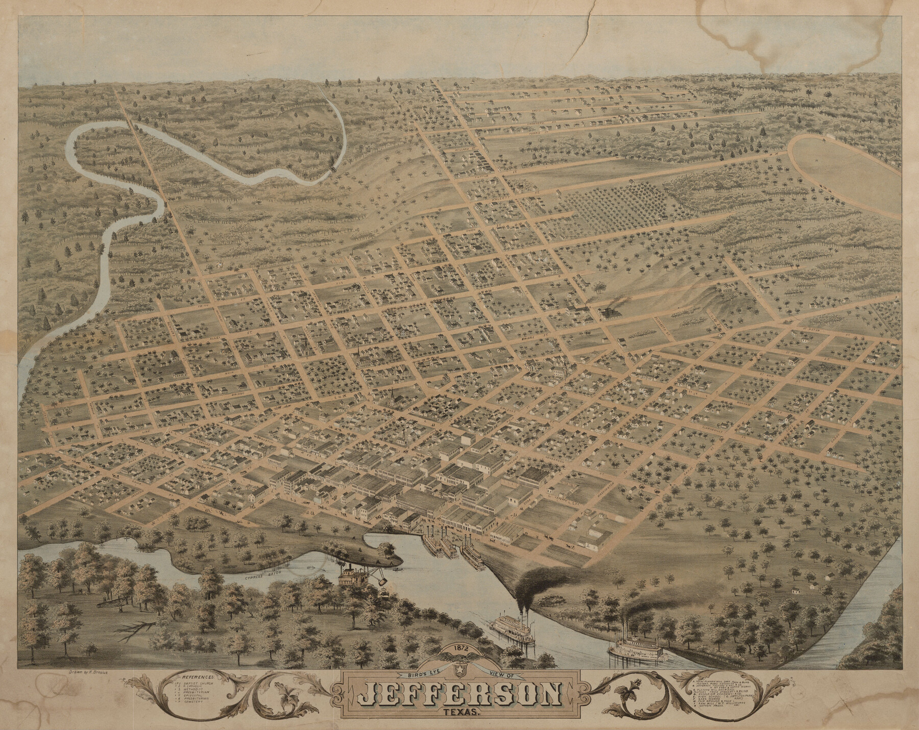 89095, Bird's Eye View of Jefferson, Texas, Non-GLO Digital Images