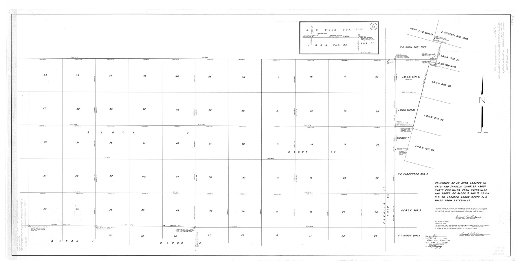 8910, Frio County Rolled Sketch 20, General Map Collection